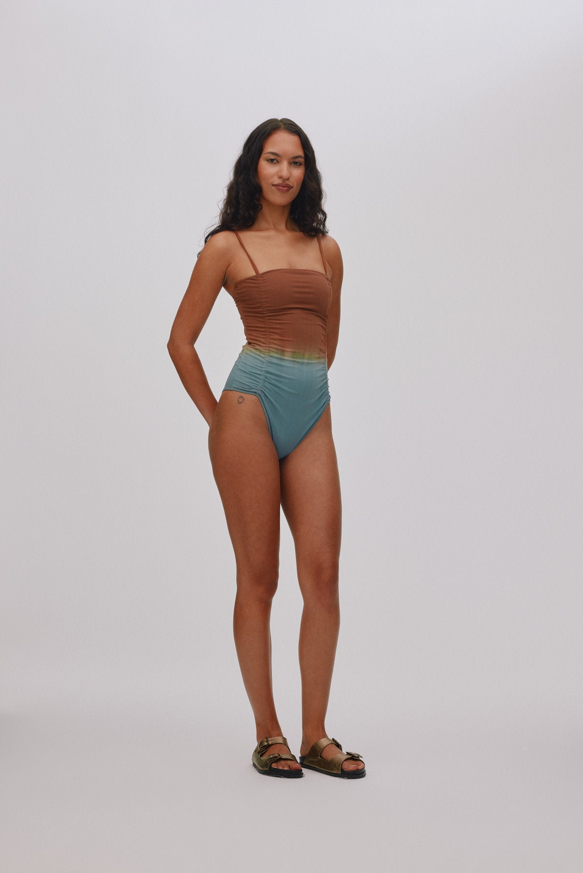 Sali - Fusion swimsuit I Cognac grey combo 1 - Rabens Saloner