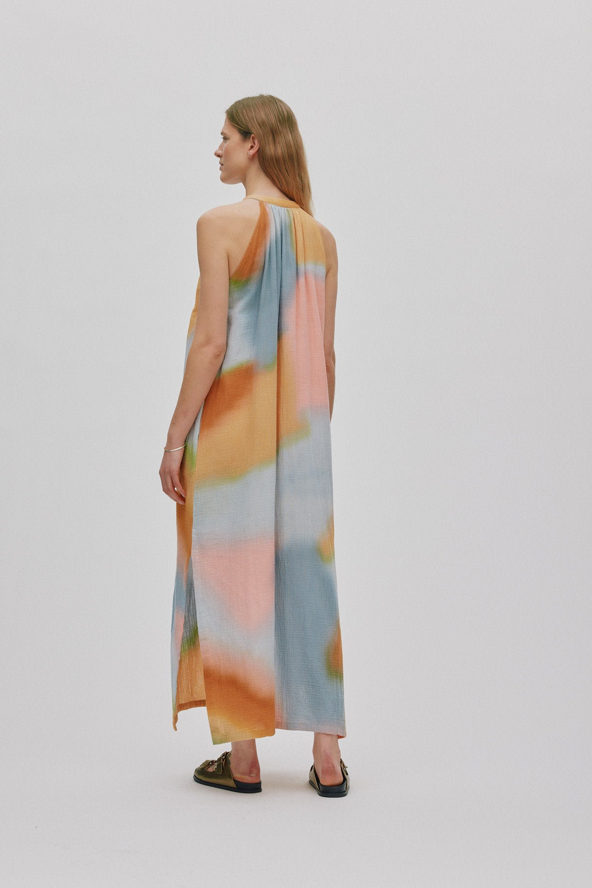 Malaia - Water color button front dress I Sunset combo 3 - Rabens Saloner