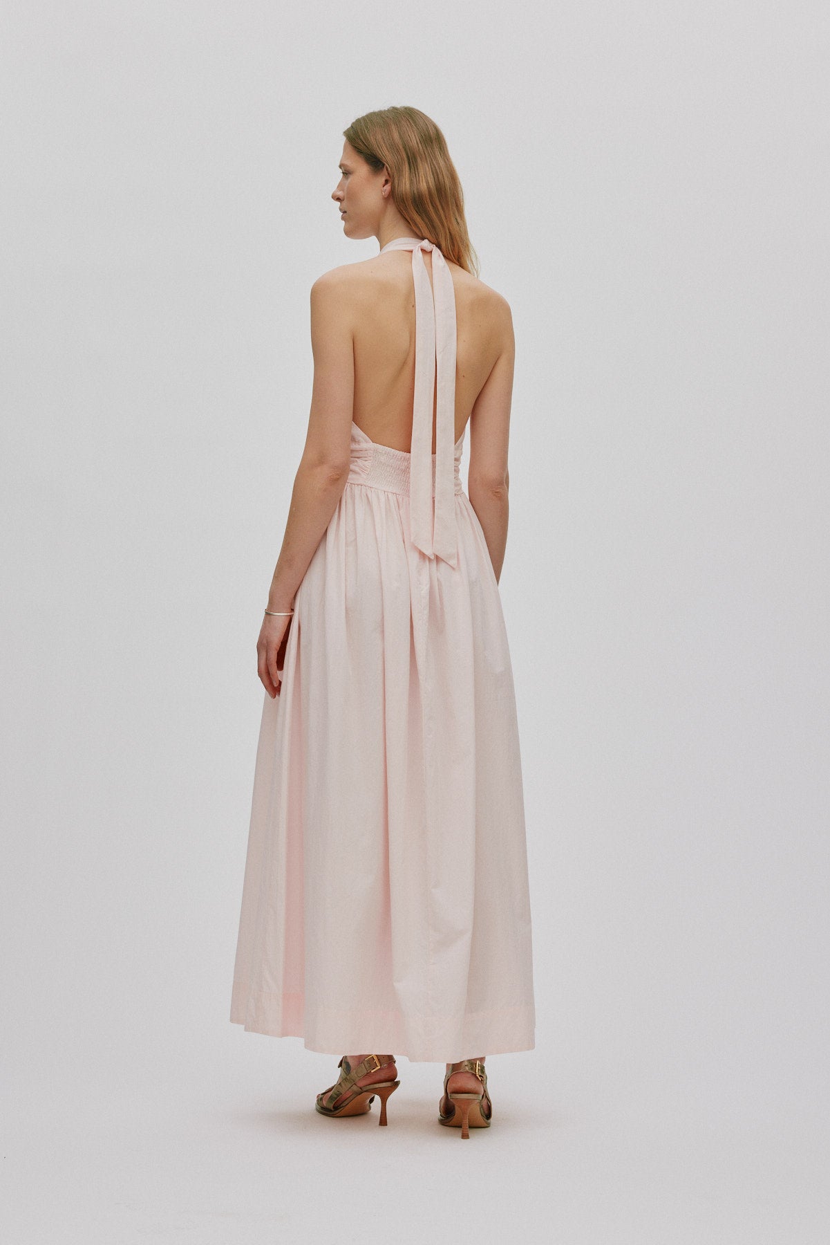Izette - Poplin halter dress I Light rose 6 - Rabens Saloner