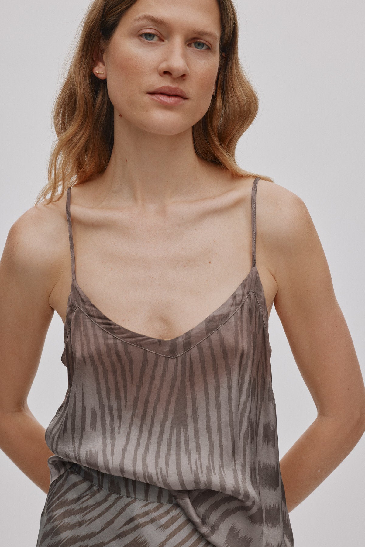 Glæde - Ombre ikat camisole top I Asphalt combo 2 - Rabens Saloner
