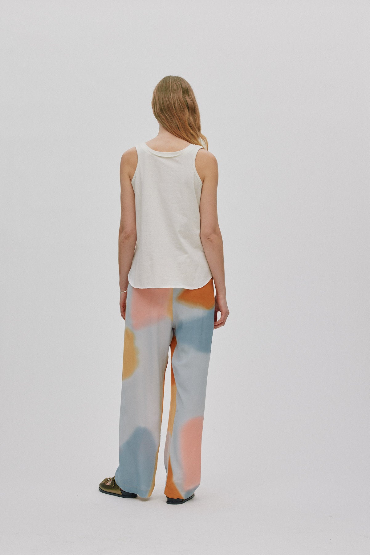 Abbi - Vintage jersey pocket tank top I Chalk 3 - Rabens Saloner