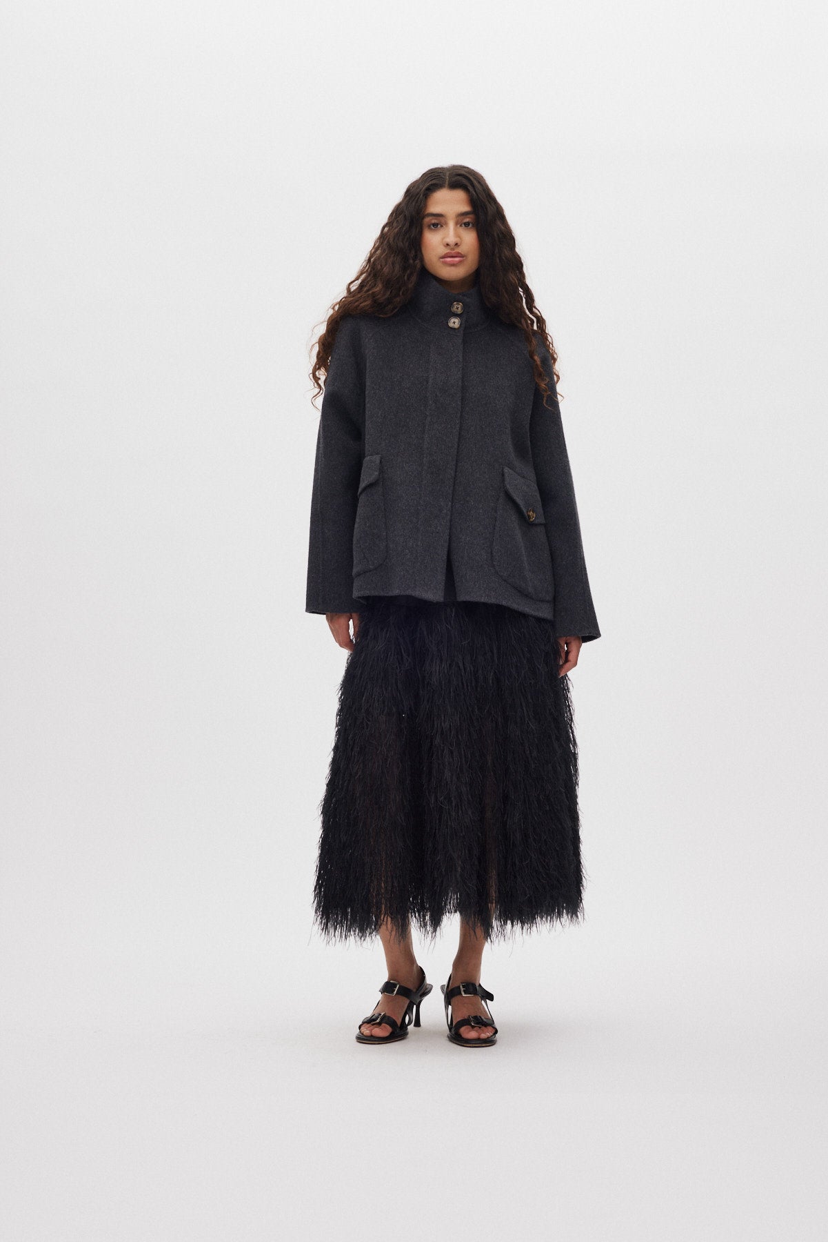 Magna - Plume combo full skirt I PRE-ORDER I Black 11 - Rabens Saloner