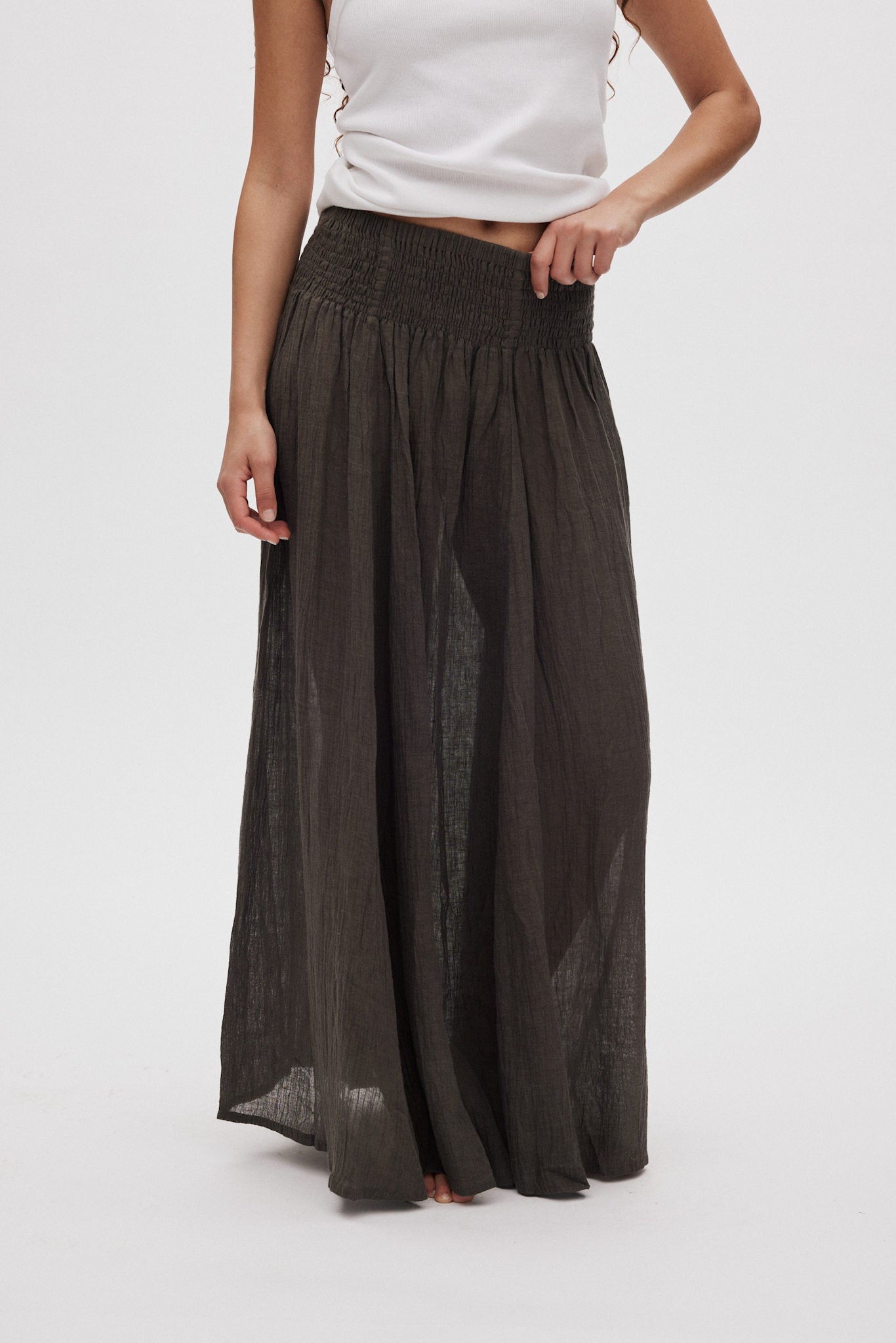 Jumana - Crinkled flared skirt I Faded black 9 - Rabens Saloner