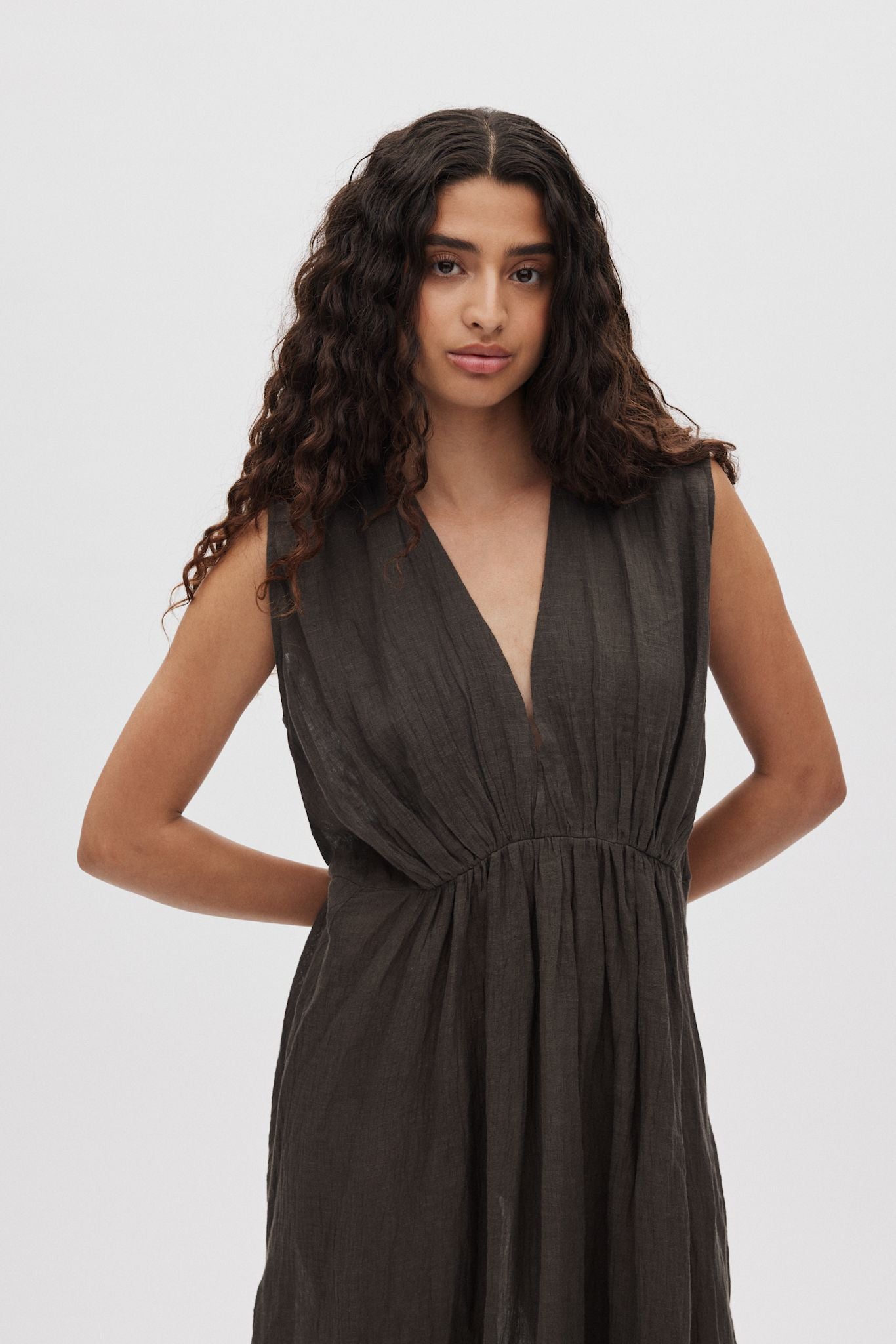 Kimber - Crinkled dress I Faded black 6 - Rabens Saloner