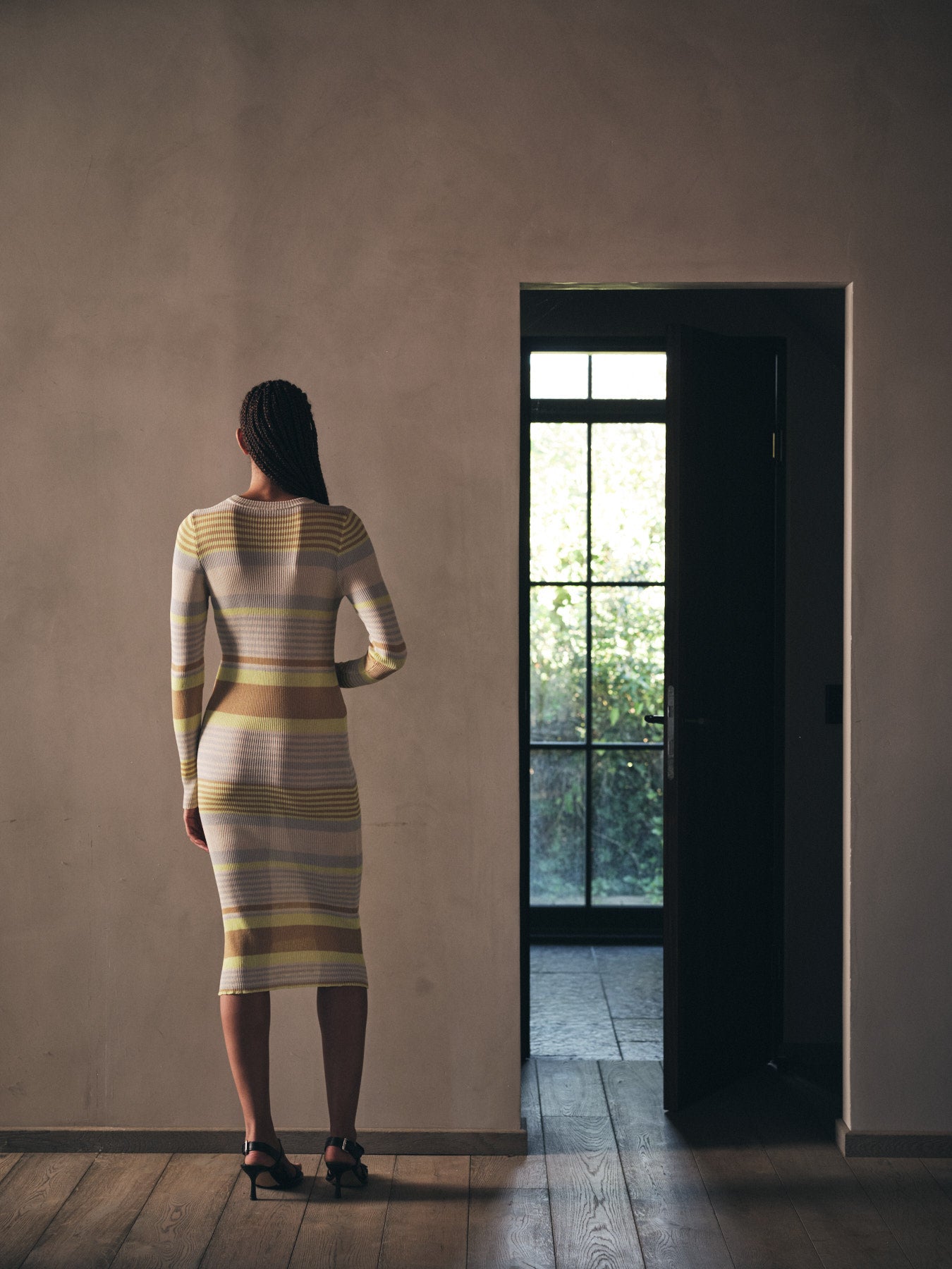 Inua - Ribbed stripes knit dress I Soft lime stripe 9 - Rabens Saloner