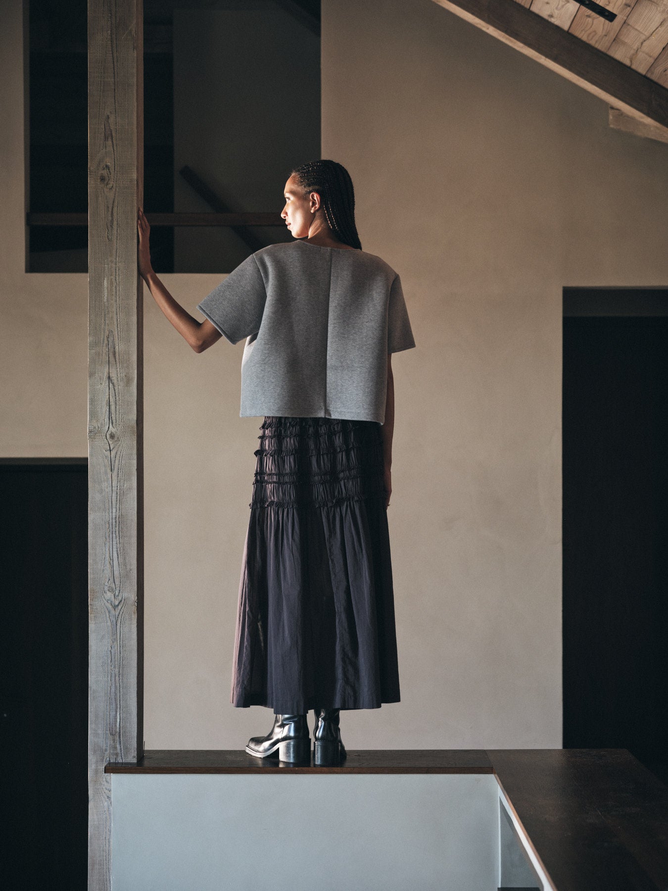 Anjo - Varsity boxy top I Grey melange 5 - Rabens Saloner