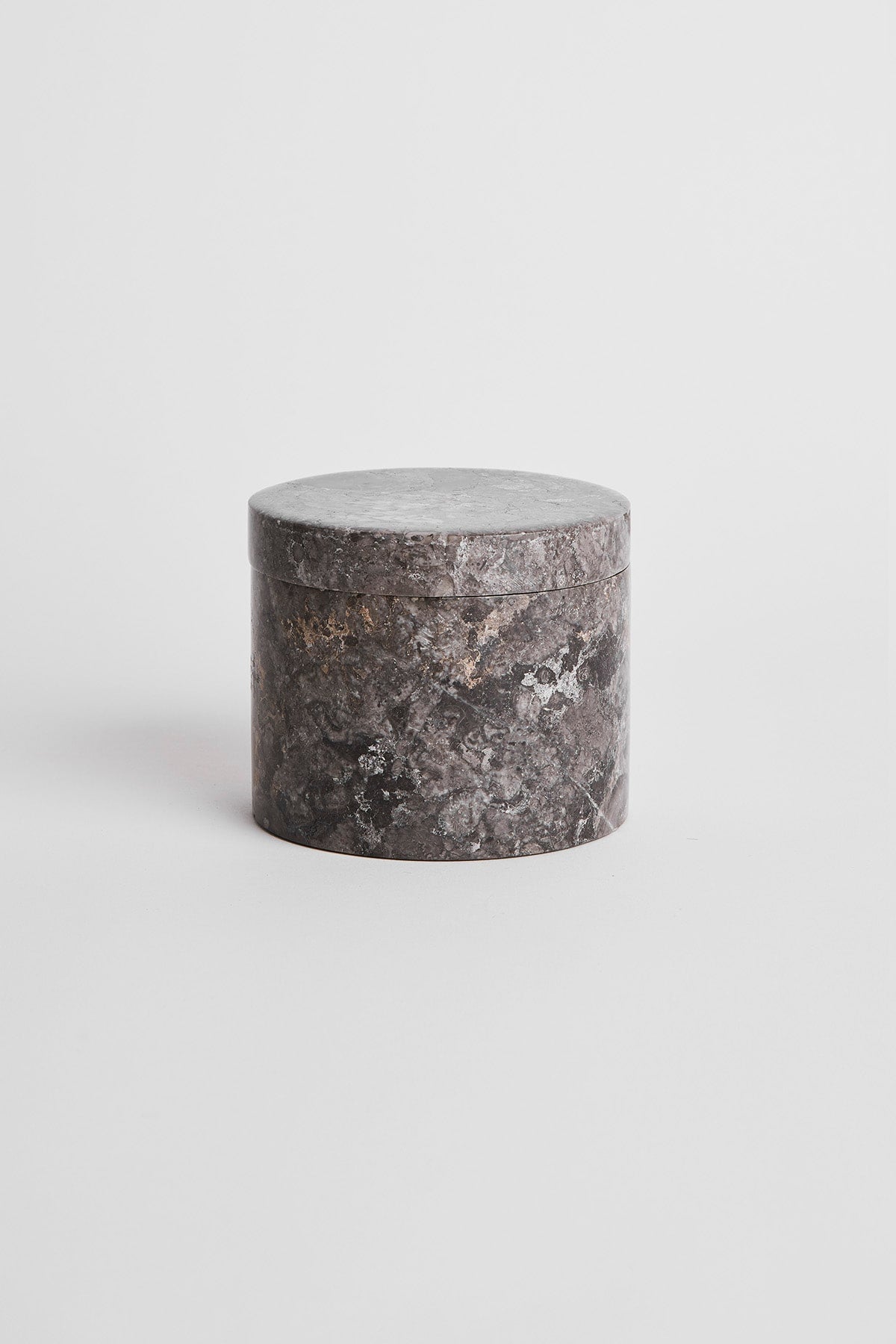 Round Marble Jar with Lid - Rabens Apartment I Light Grey Light Grey H: 9 cm Ø:11 cm 2 - Rabens Saloner