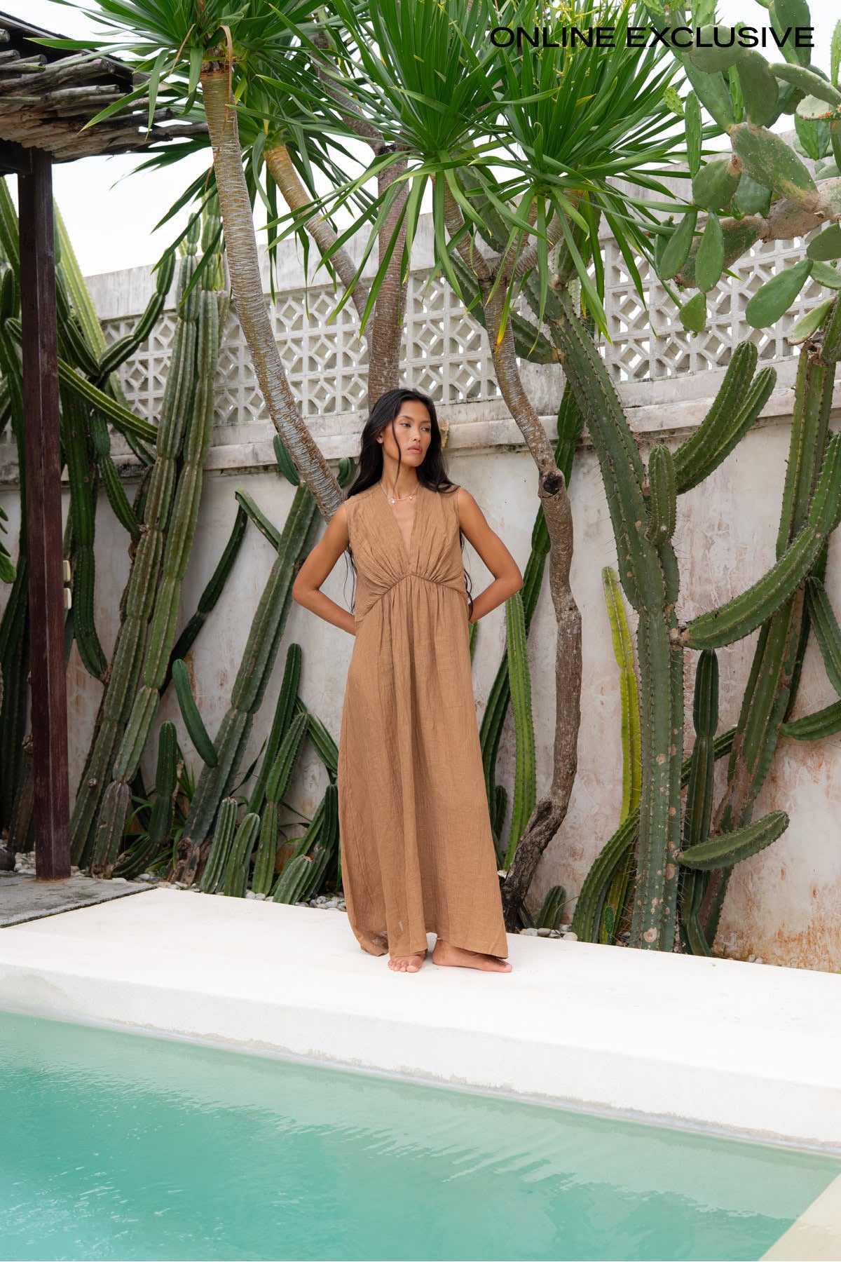 Kimber - Crinkled dress I Walnut Walnut XS 3 - Rabens Saloner