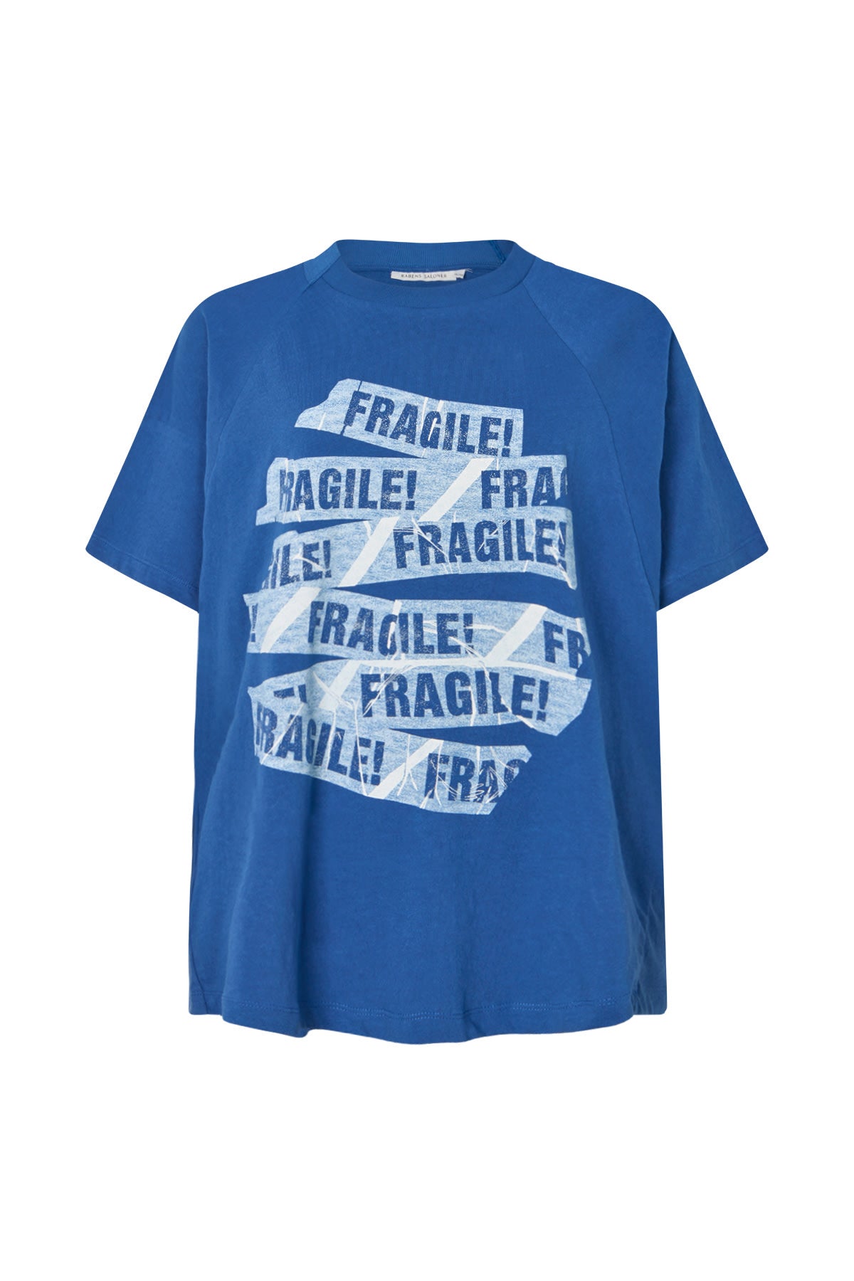 Ary - Fragile boxy t-shirt I Blue Blue XS/S 4 - Rabens Saloner