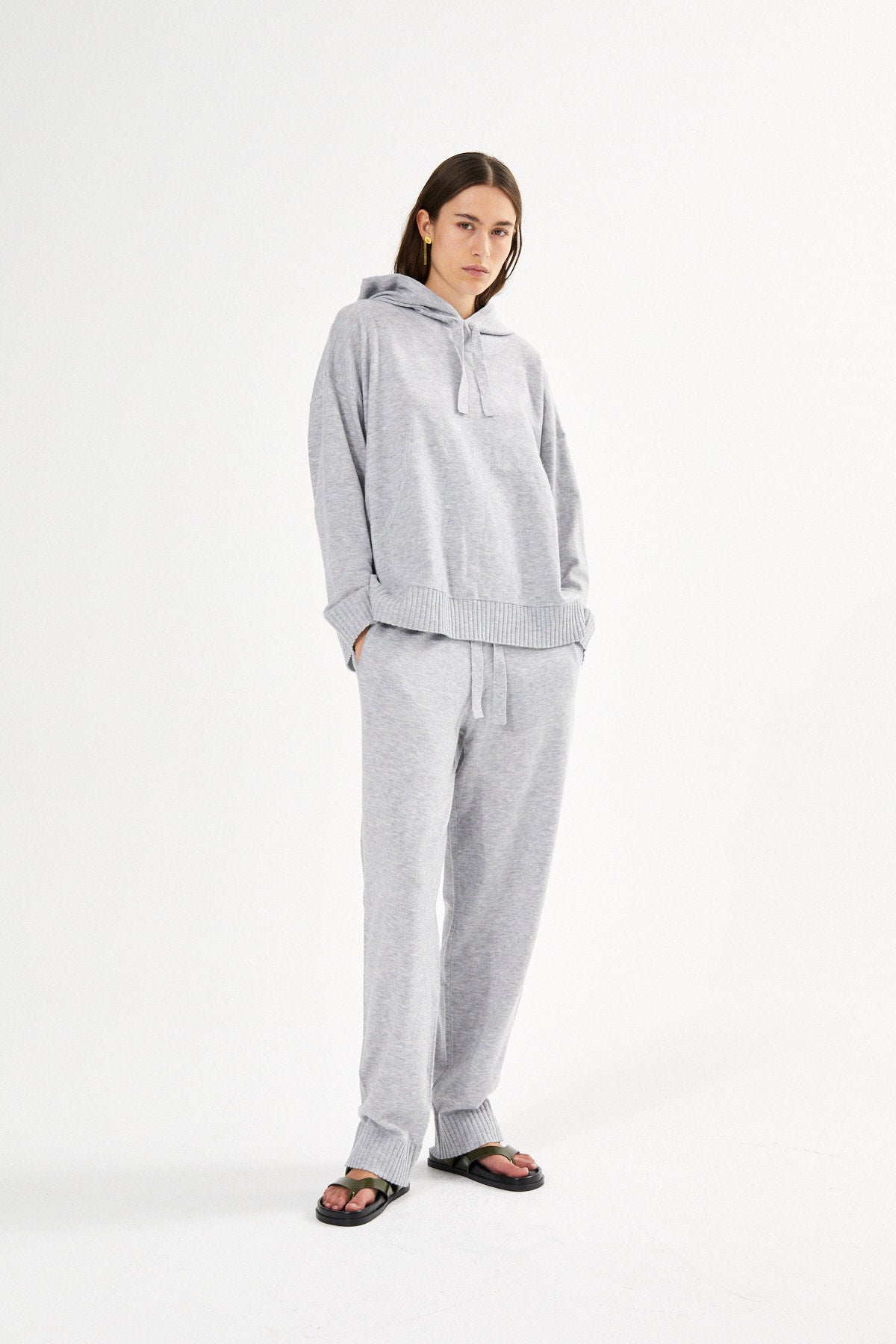Jorun - Knit lounge pants I Grey melange 5 - Rabens Saloner