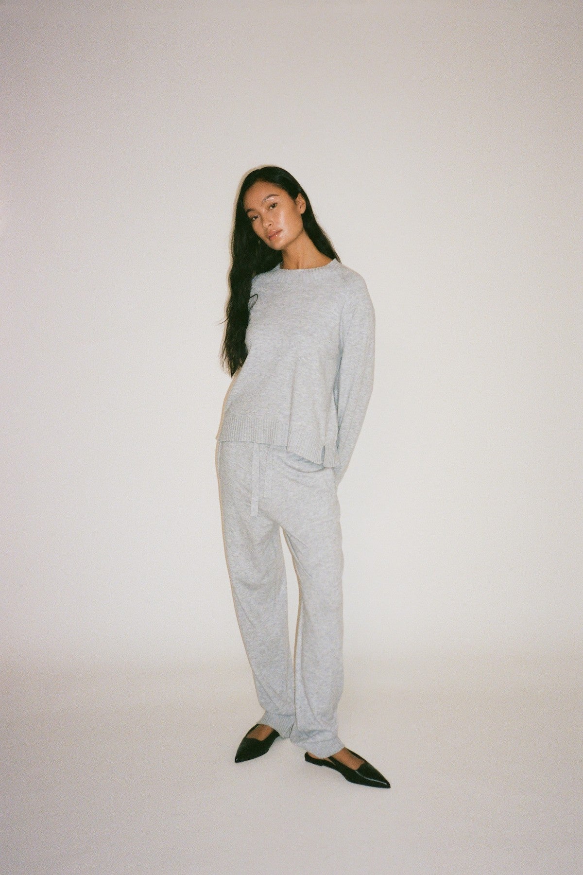 Jorun - Knit lounge pants I Grey melange Grey melange XS 1 - Rabens Saloner