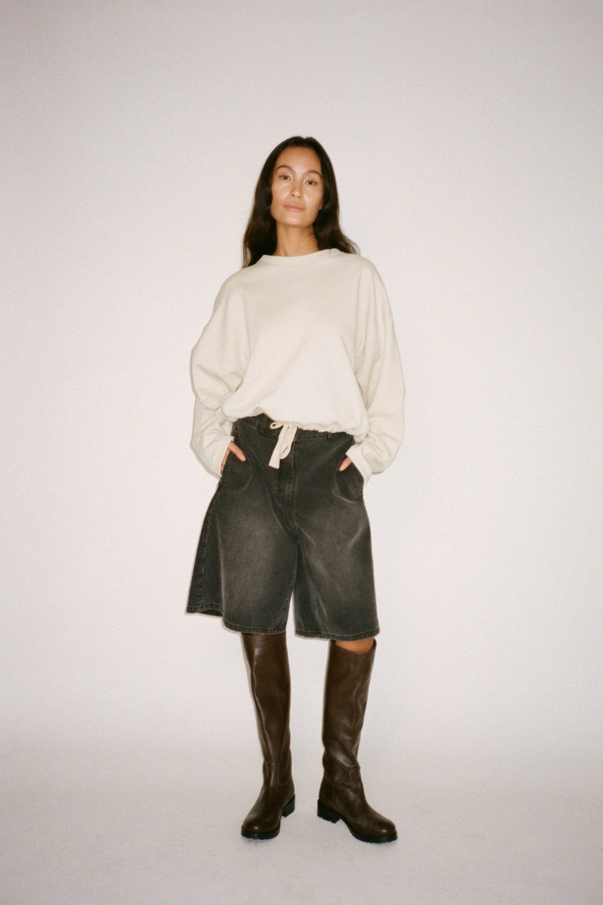 Sheela - Sweat drawstring top I Oyster 5 - Rabens Saloner