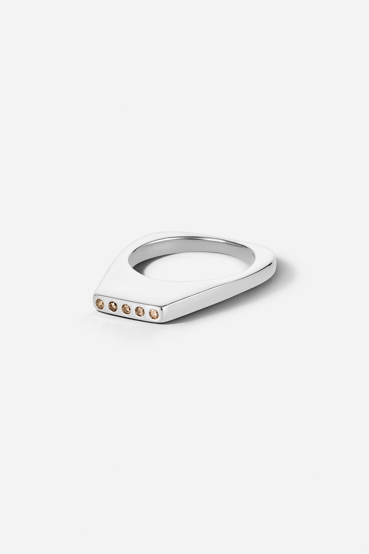 Diamond ring large - Rabens Momento I Silver w/ Champagne diamond Silver w/ Champagne diamond 46 1 - Rabens Saloner