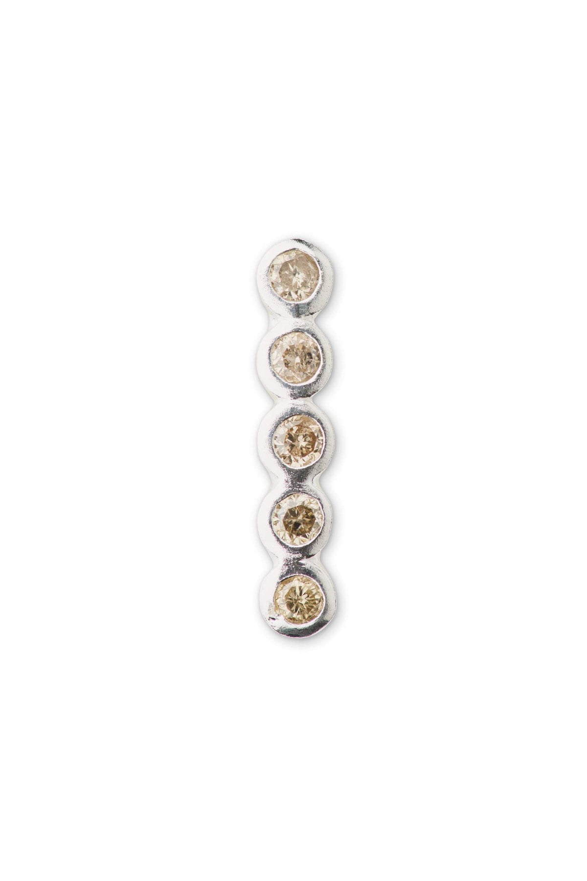 Diamond ear stud - Rabens Momento I Silver w/ Champagne diamond Silver w/ Champagne diamond 1 - Rabens Saloner