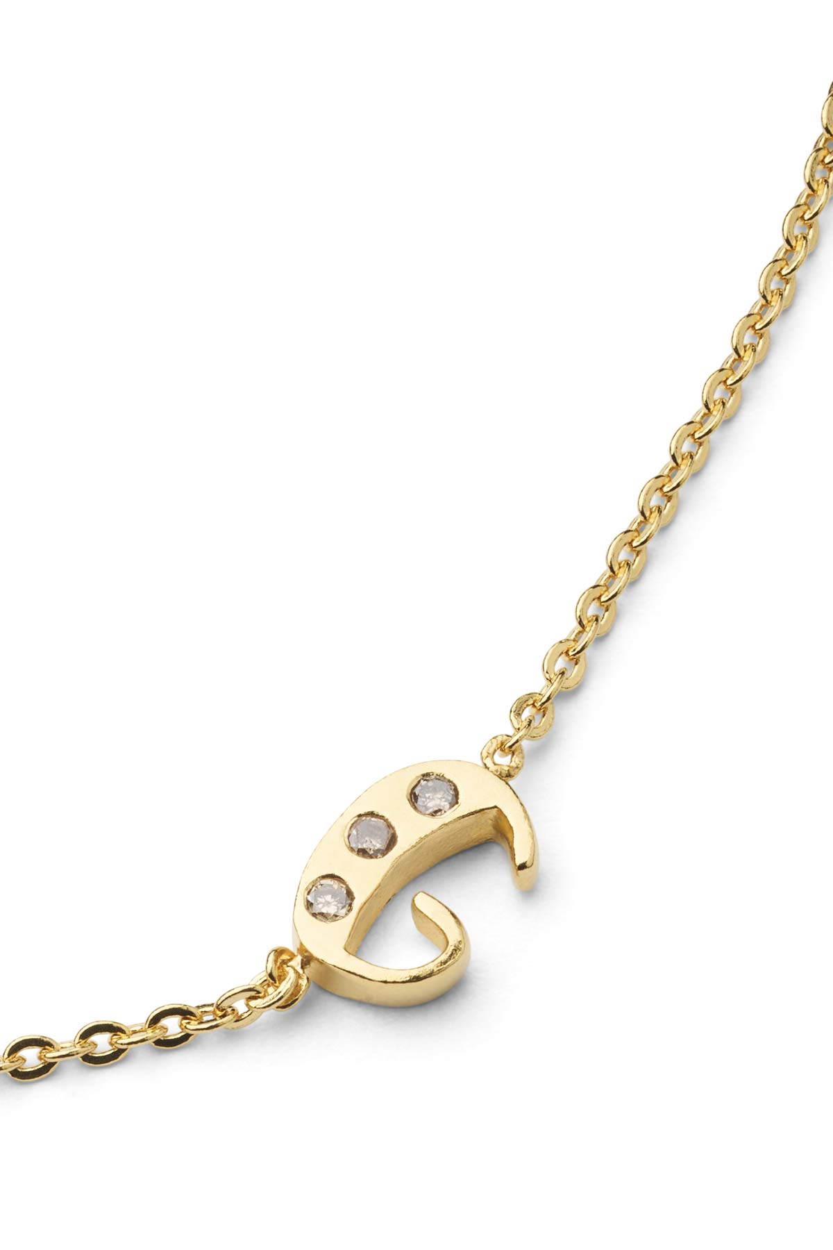 Diamond letter necklace - Rabens Momento I Gold w/ Champagne diamond Gold w/ Champagne diamond G 19 - Rabens Saloner