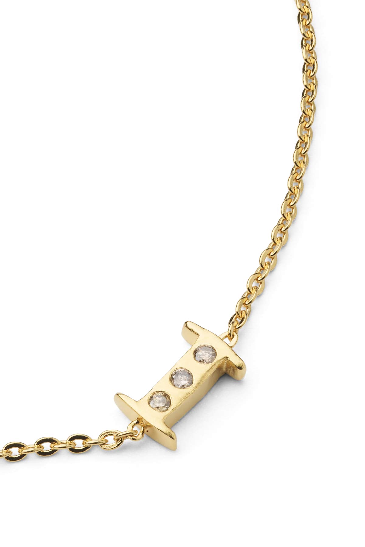 Diamond letter necklace - Rabens Momento I Gold w/ Champagne diamond Gold w/ Champagne diamond I 23 - Rabens Saloner