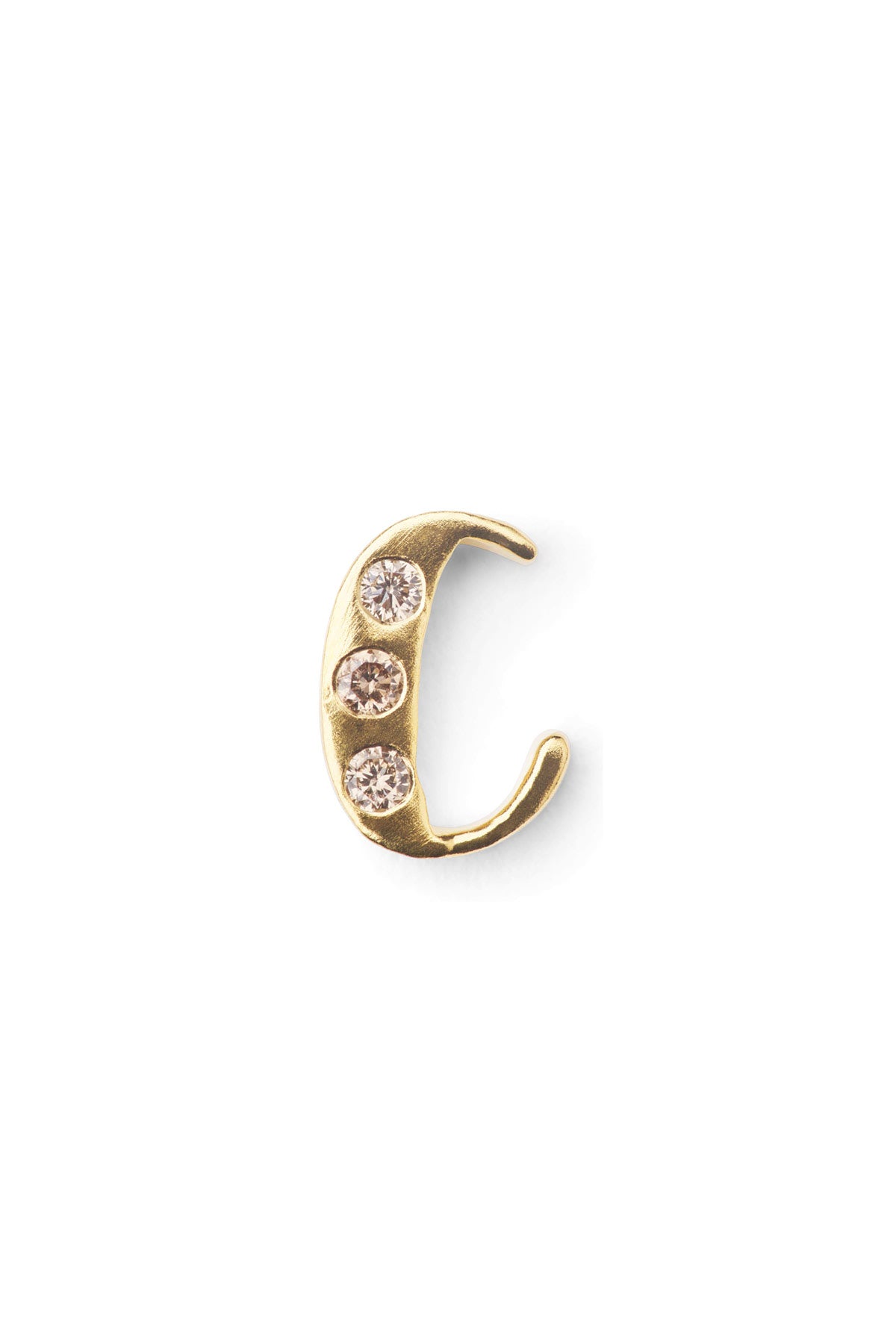 Diamond letter ear stud - Rabens Momento I Gold w/ Champagne diamond Gold w/ Champagne diamond C 11 - Rabens Saloner