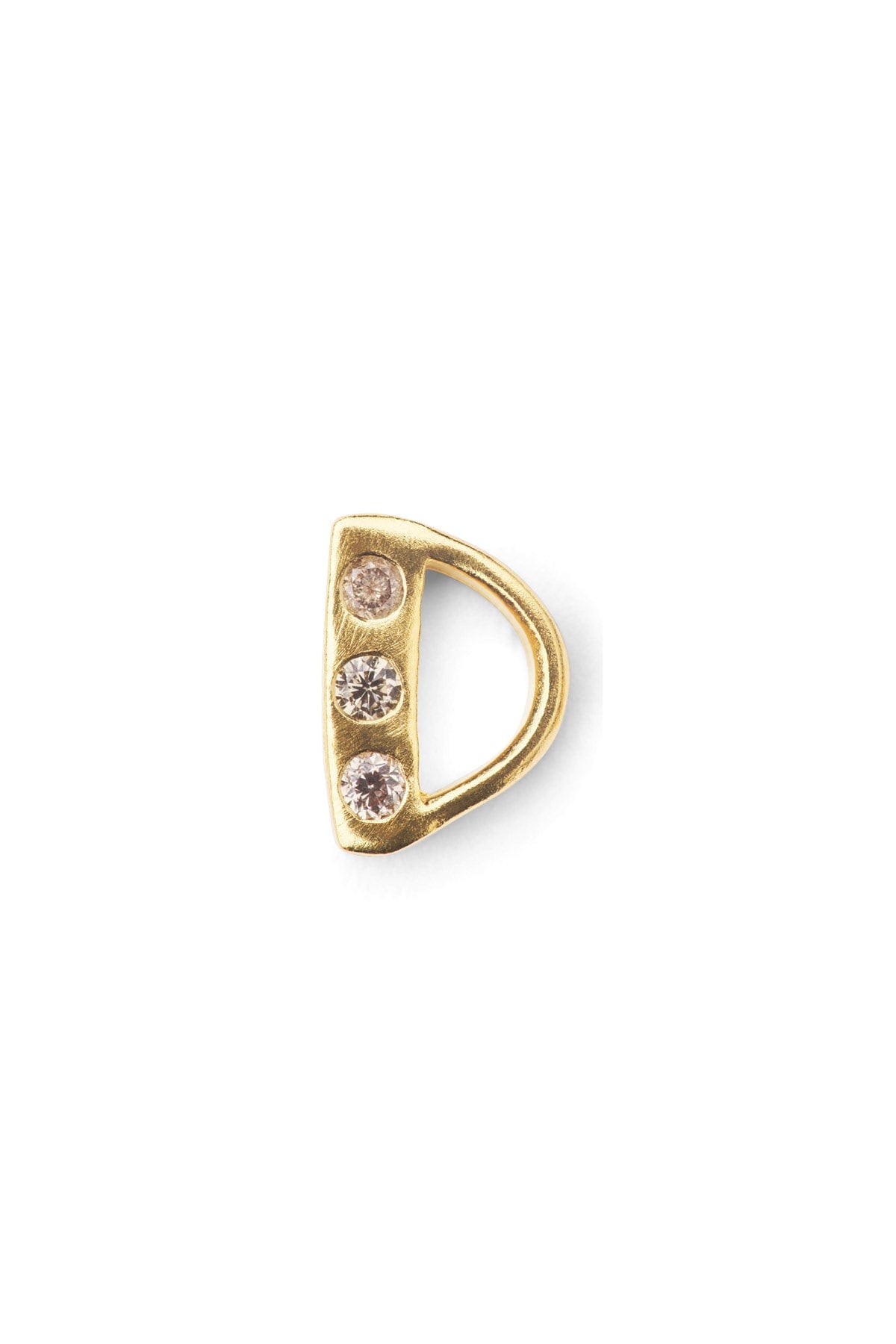 Diamond letter ear stud - Rabens Momento I Gold w/ Champagne diamond Gold w/ Champagne diamond D 13 - Rabens Saloner
