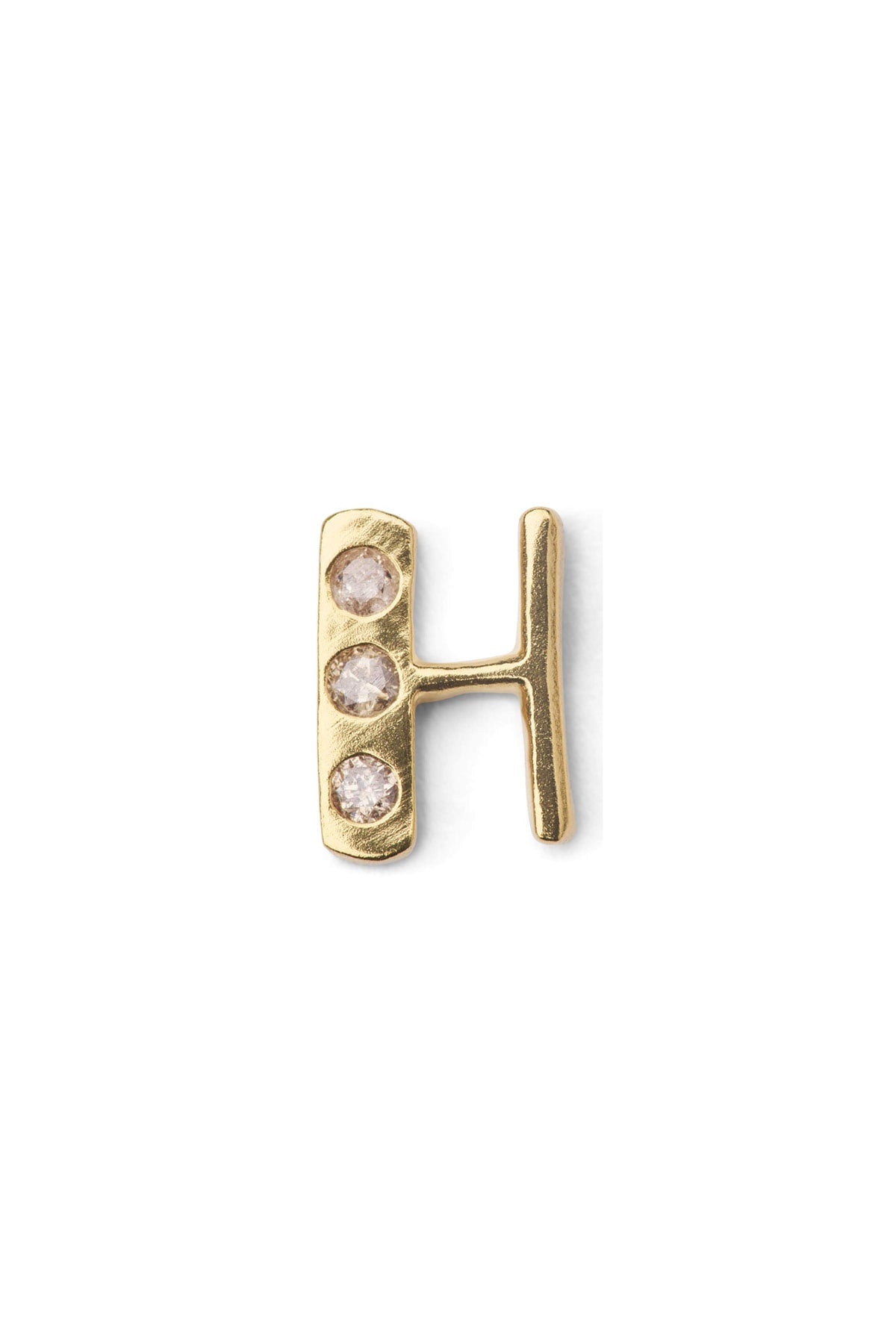 Diamond letter ear stud - Rabens Momento I Gold w/ Champagne diamond Gold w/ Champagne diamond H 21 - Rabens Saloner