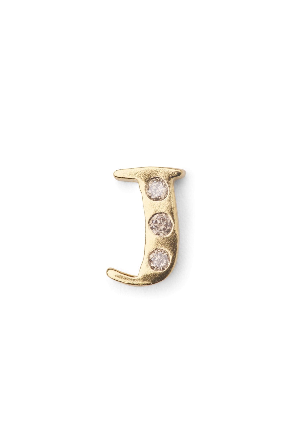 Diamond letter ear stud - Rabens Momento I Gold w/ Champagne diamond Gold w/ Champagne diamond J 25 - Rabens Saloner