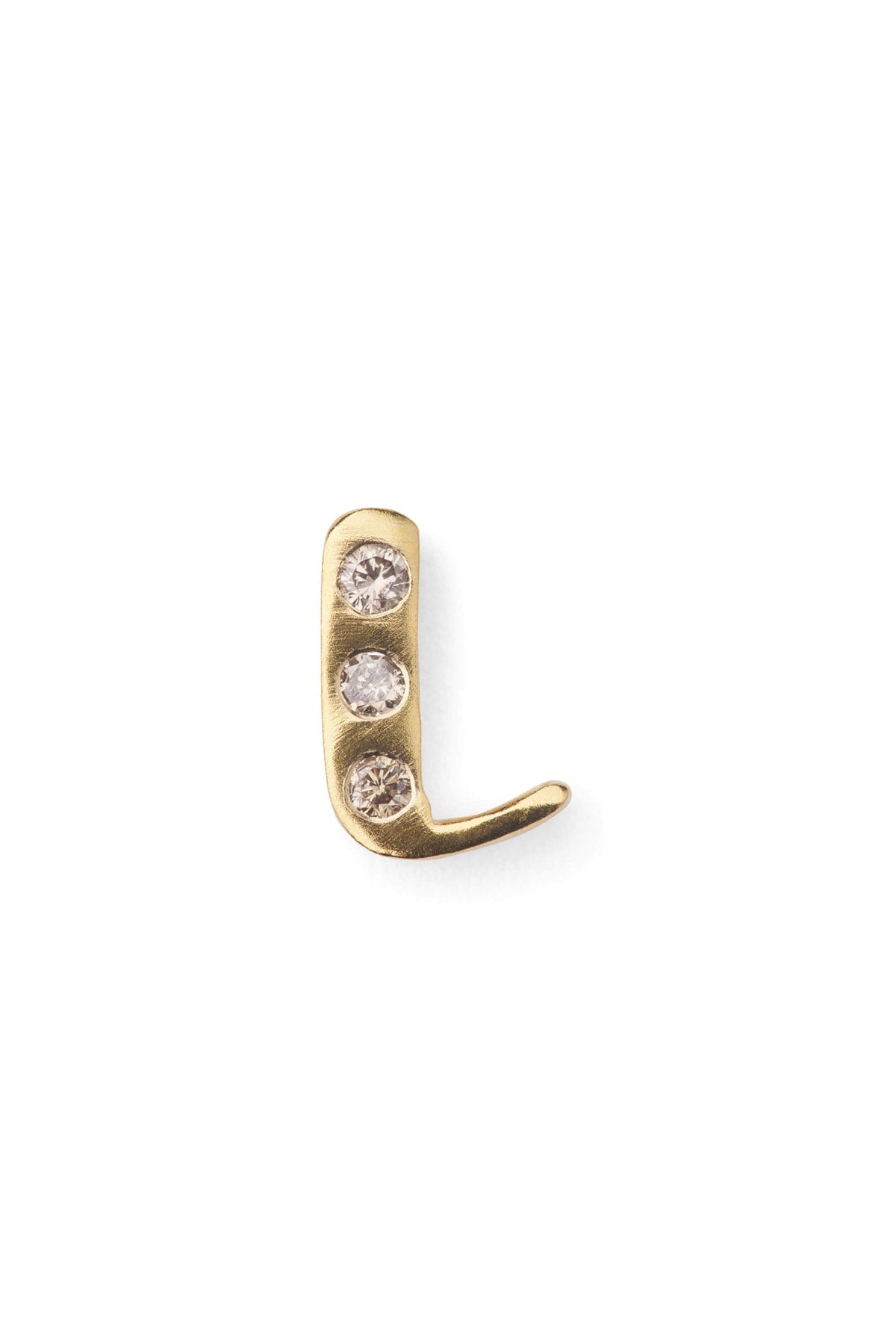 Diamond letter ear stud - Rabens Momento I Gold w/ Champagne diamond Gold w/ Champagne diamond L 5 - Rabens Saloner