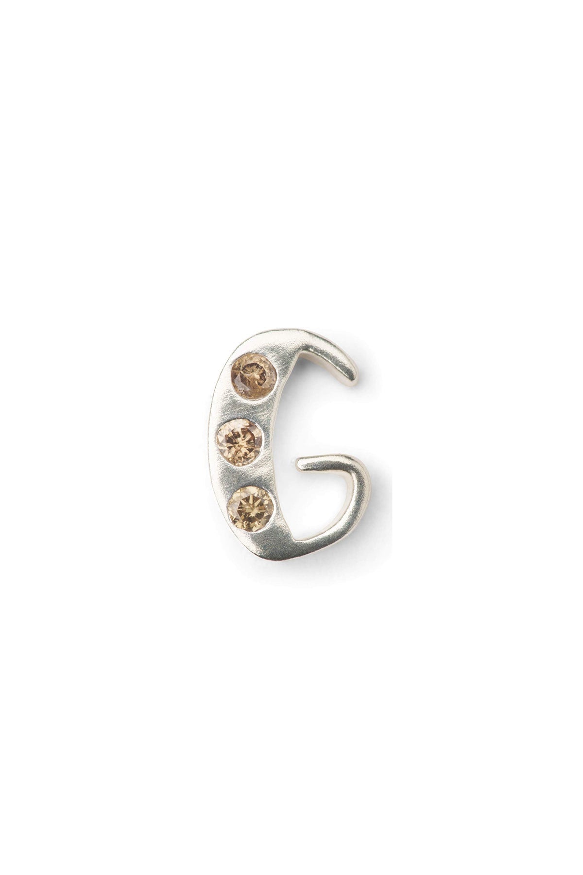 Diamond letter ear stud - Rabens Momento I Silver w/ Champagne diamond Silver w/ Champagne diamond G 19 - Rabens Saloner