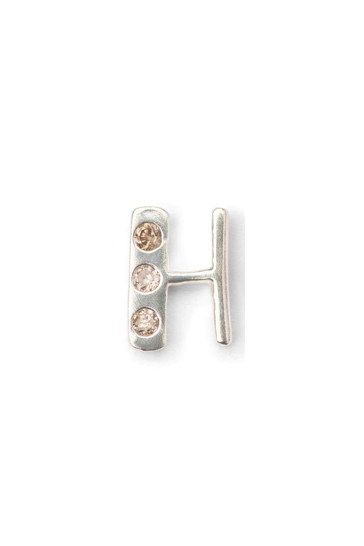 Diamond letter ear stud - Rabens Momento I Silver w/ Champagne diamond Silver w/ Champagne diamond H 21 - Rabens Saloner