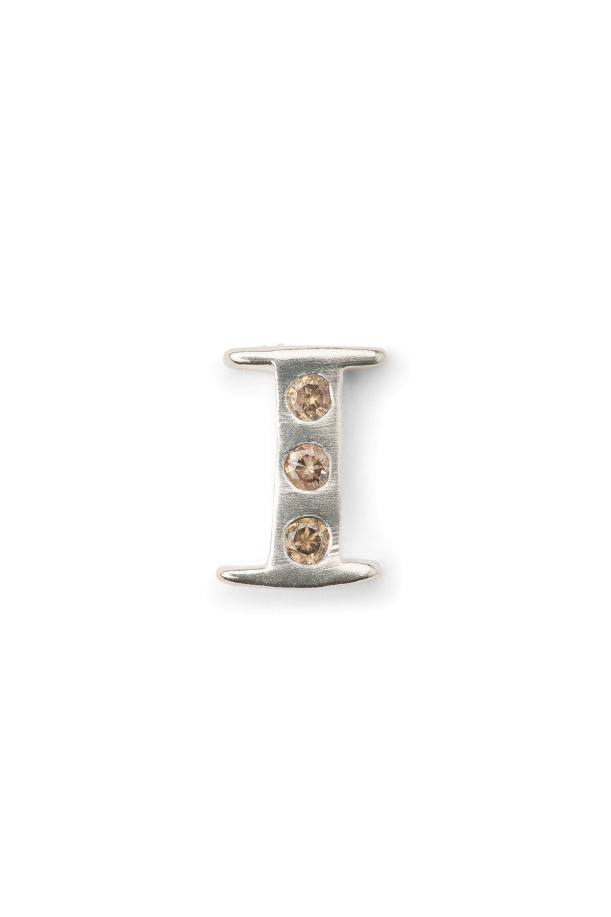 Diamond letter ear stud - Rabens Momento I Silver w/ Champagne diamond Silver w/ Champagne diamond I 23 - Rabens Saloner