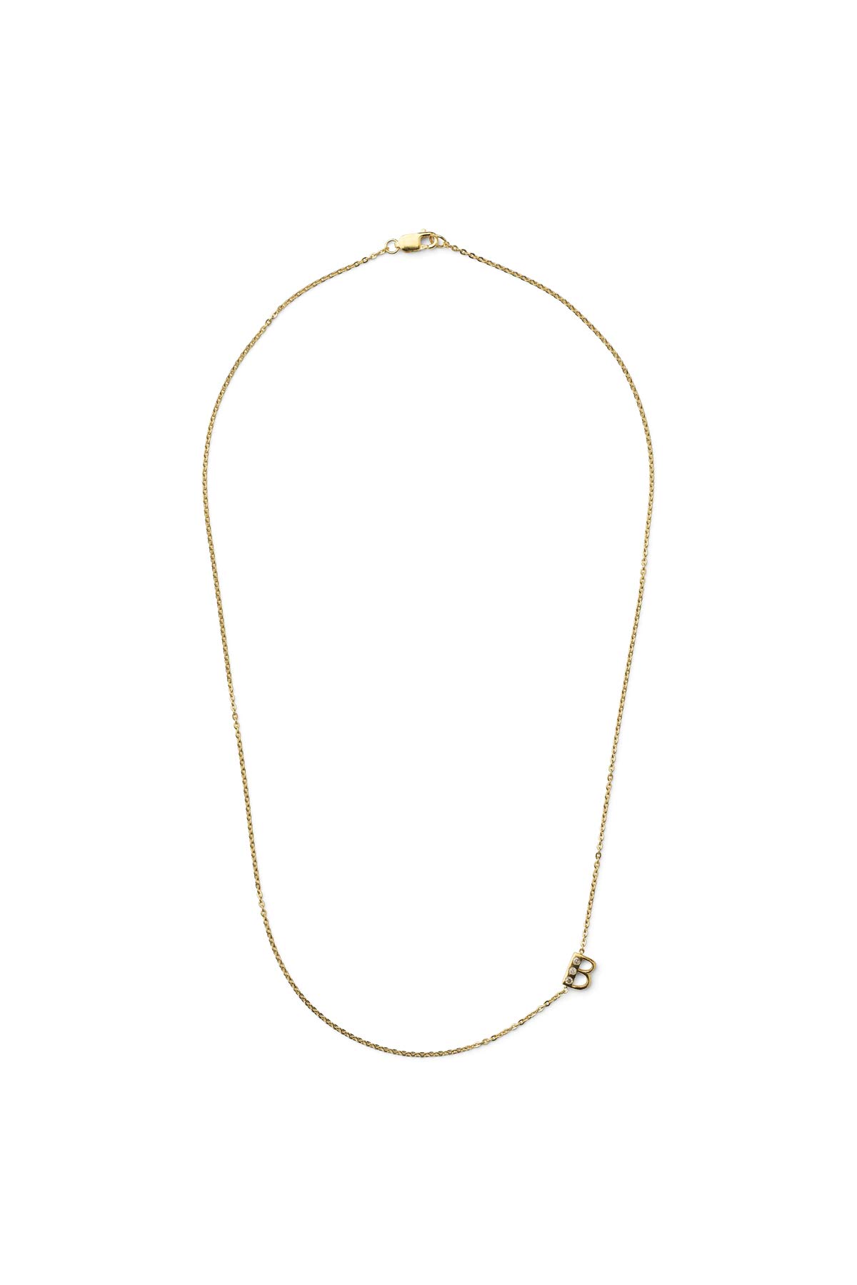 Diamond letter necklace - Rabens Momento I Gold w/ Champagne diamond 10 - Rabens Saloner