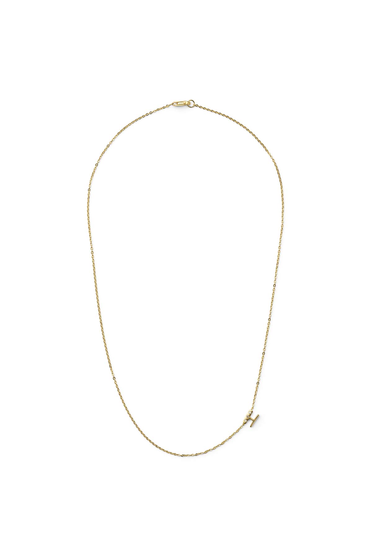 Diamond letter necklace - Rabens Momento I Gold w/ Champagne diamond 22 - Rabens Saloner