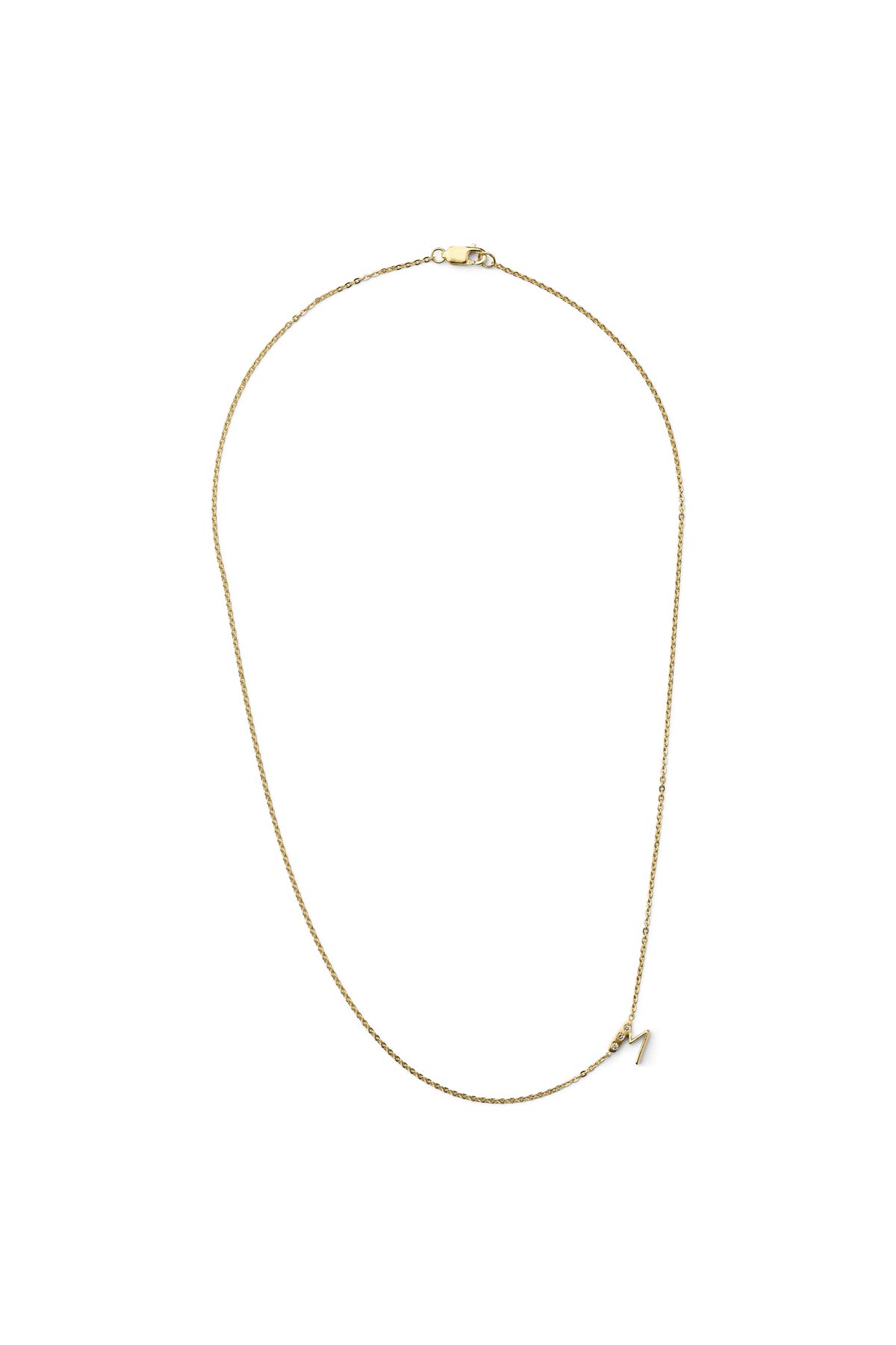 Diamond letter necklace - Rabens Momento I Gold w/ Champagne diamond 4 - Rabens Saloner