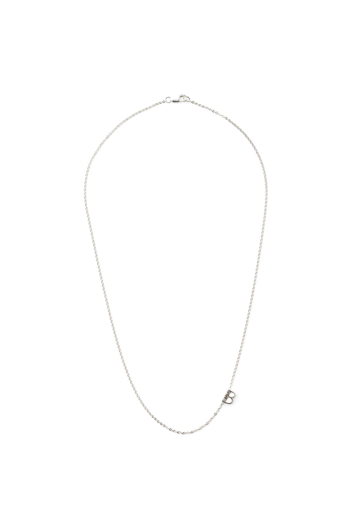Diamond letter necklace - Rabens Momento I Silver w/ Champagne diamond 11 - Rabens Saloner