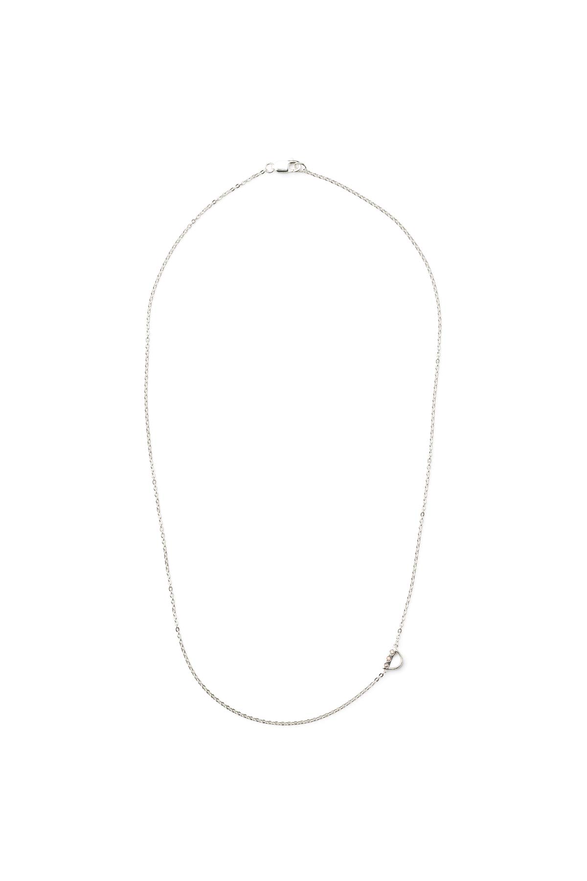 Diamond letter necklace - Rabens Momento I Silver w/ Champagne diamond 15 - Rabens Saloner