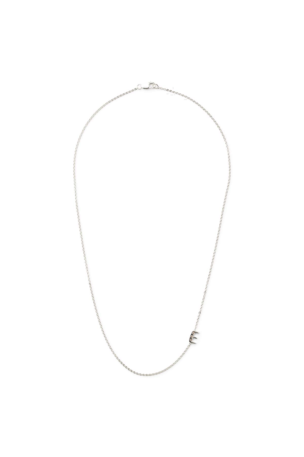 Diamond letter necklace - Rabens Momento I Silver w/ Champagne diamond 17 - Rabens Saloner