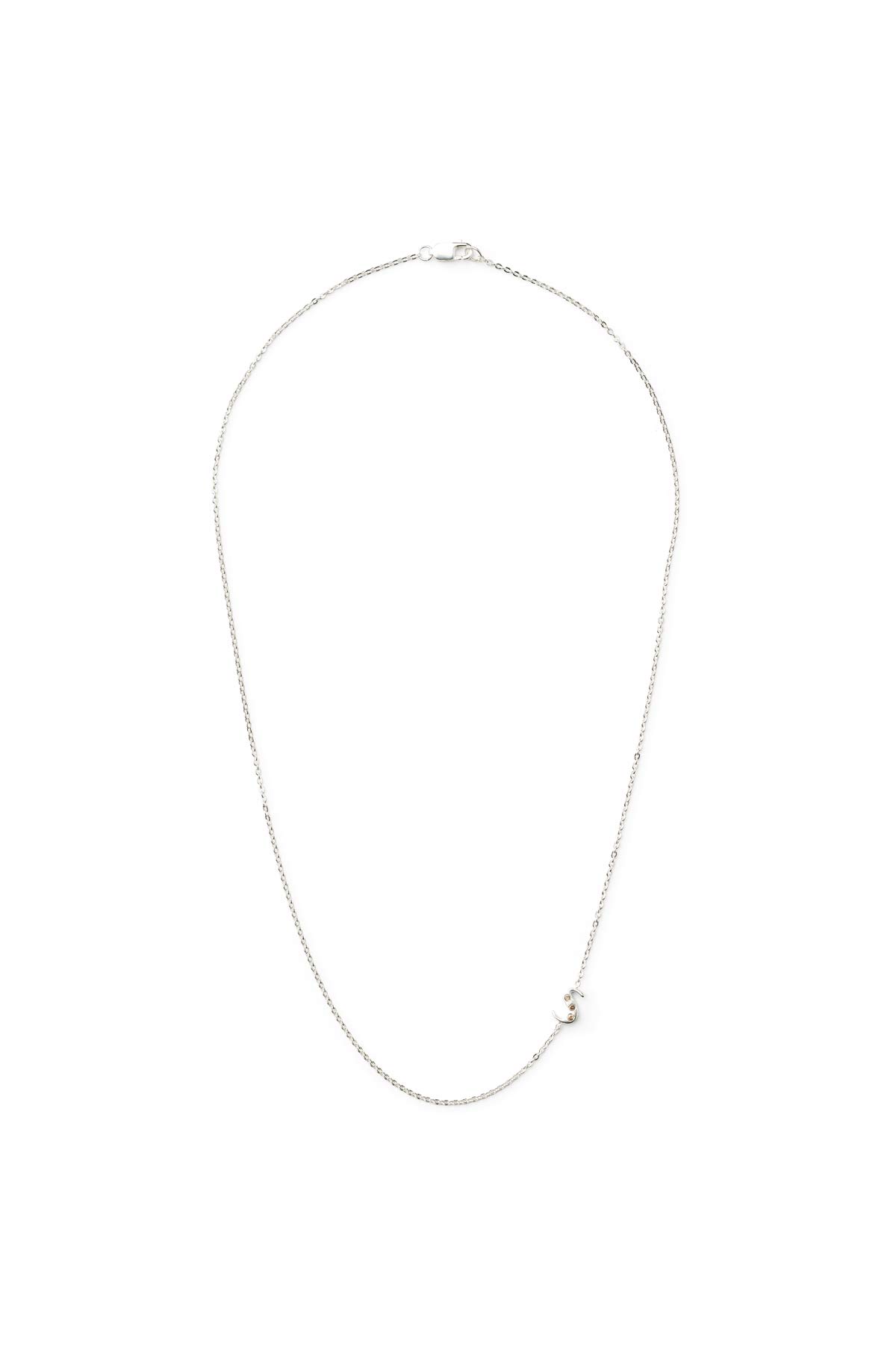 Diamond letter necklace - Rabens Momento I Silver w/ Champagne diamond 2 - Rabens Saloner