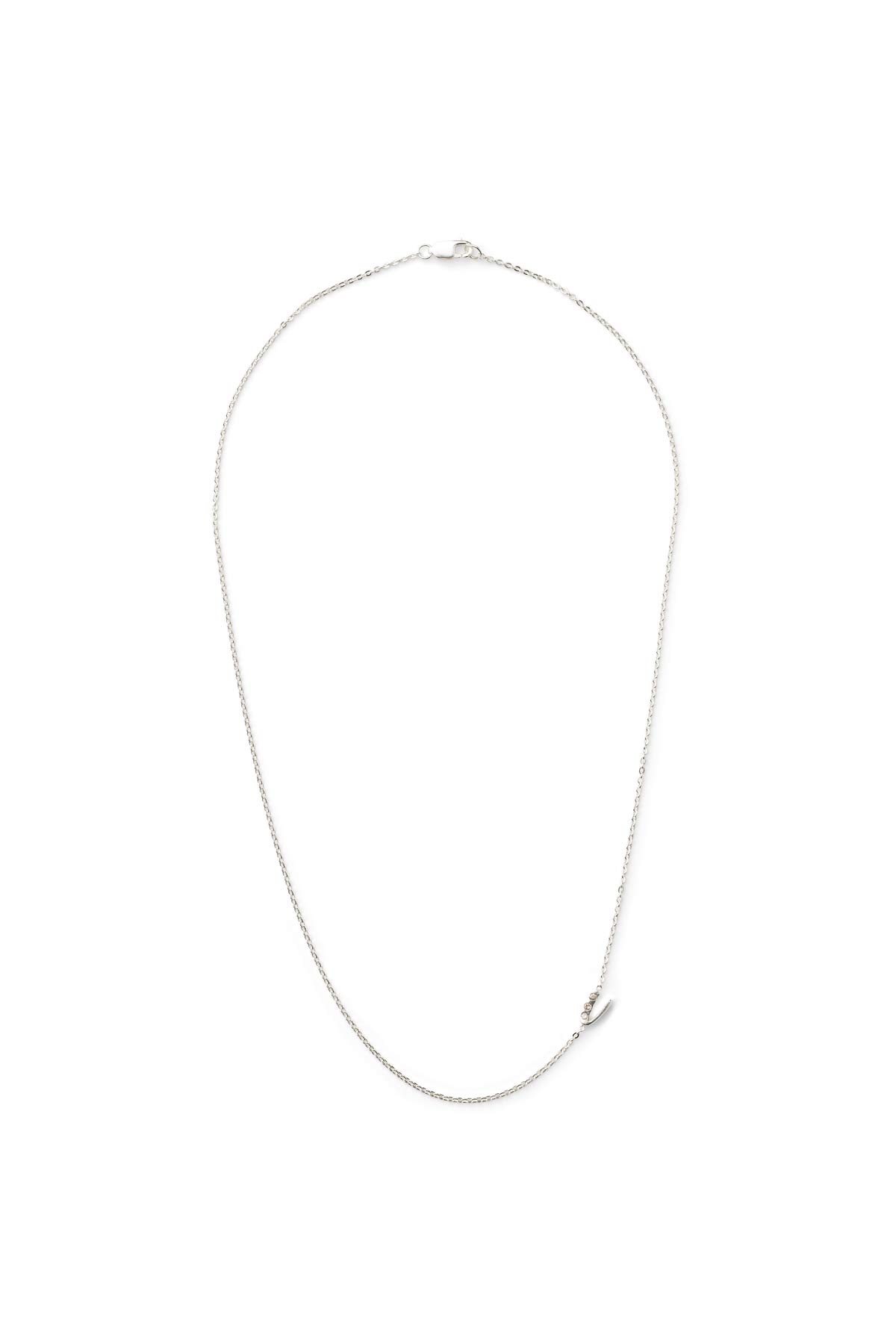 Diamond letter necklace - Rabens Momento I Silver w/ Champagne diamond