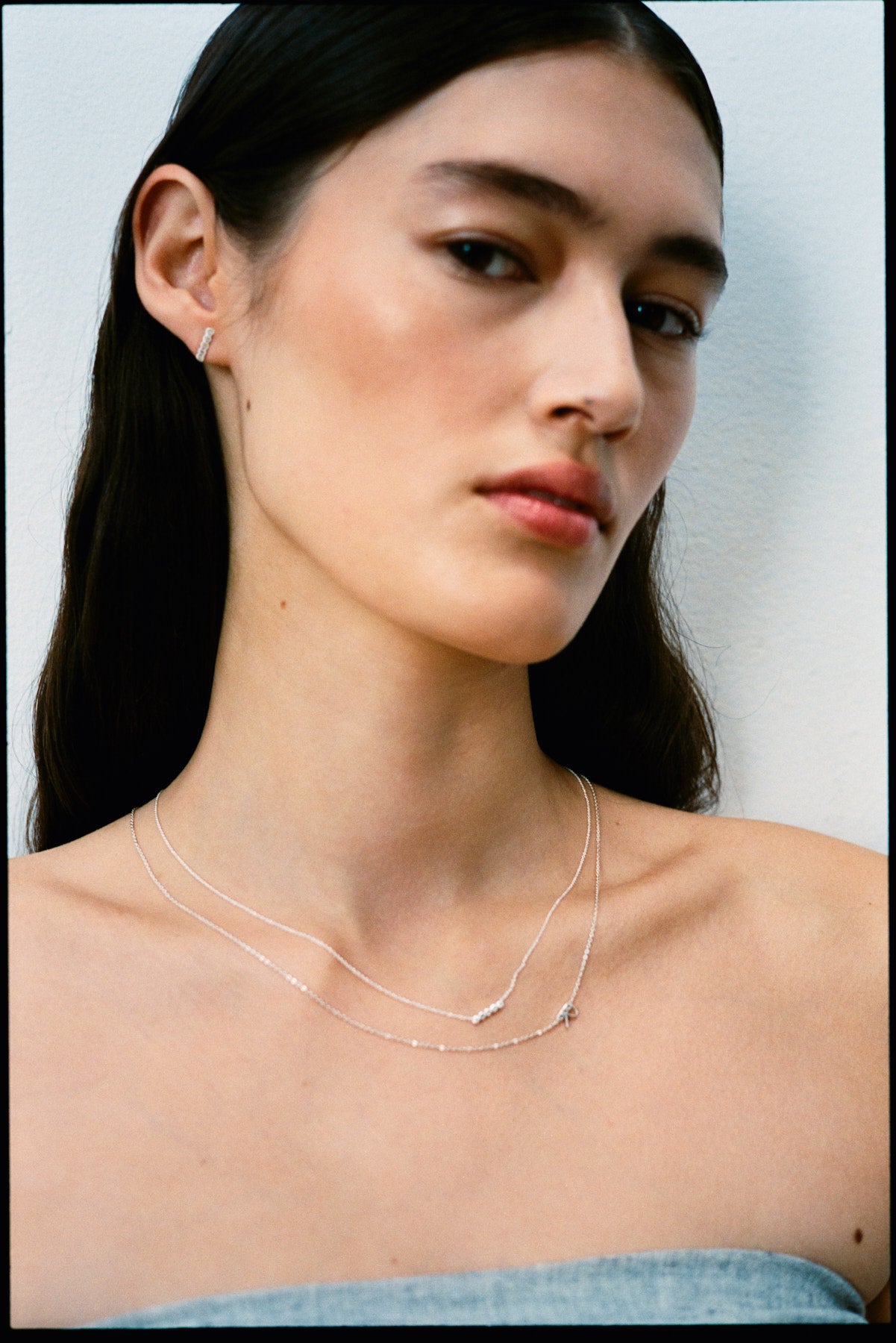 Diamond letter necklace - Rabens Momento I Silver w/ Champagne diamond 3 - Rabens Saloner