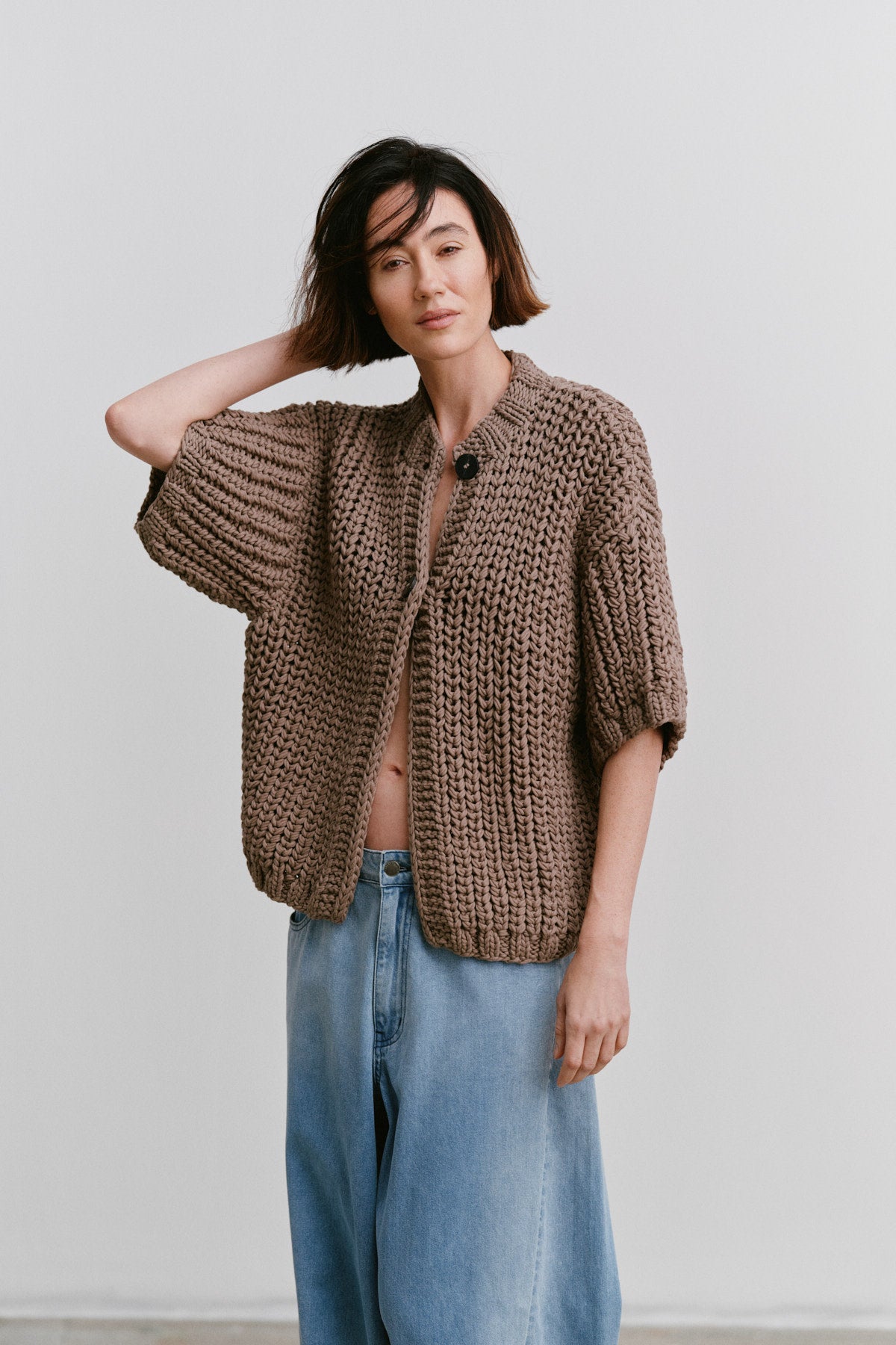 Alice - Rope knit cardigan I Walnut 1 - Rabens Saloner