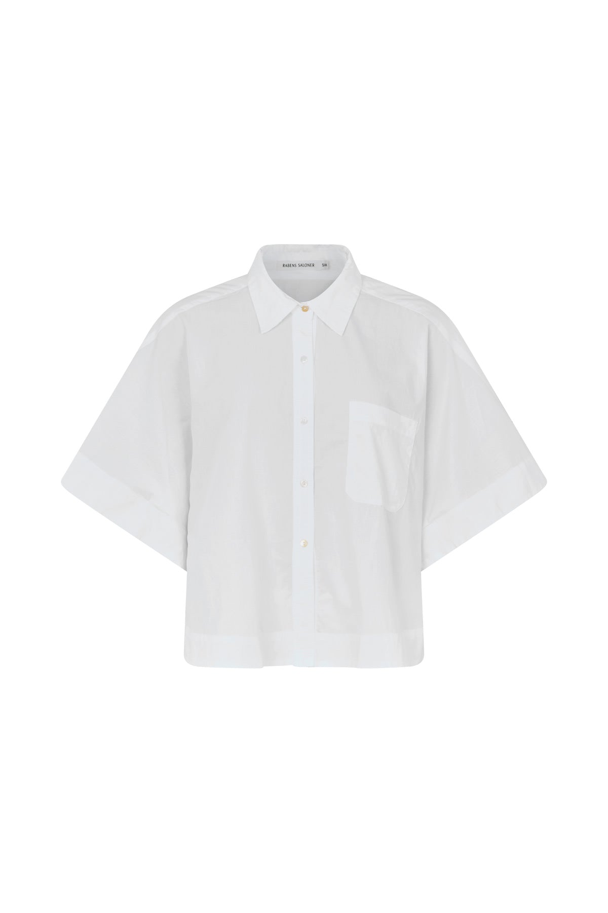 Berte - Poplin curved hem shirt I White 7 - Rabens Saloner