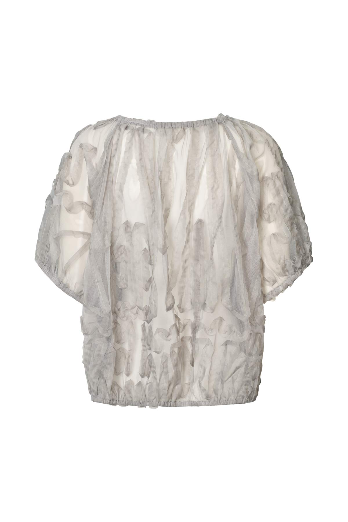 Delva - Splash netting elasticated top I Silver grey 5 - Rabens Saloner