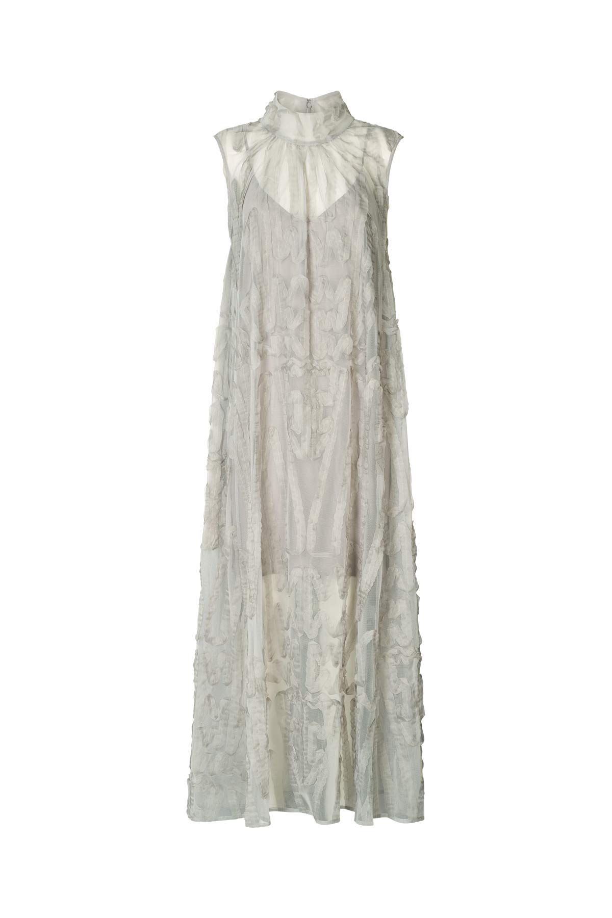 Allison - Splash netting long dress I Silver grey Silver grey XS 5 - Rabens Saloner