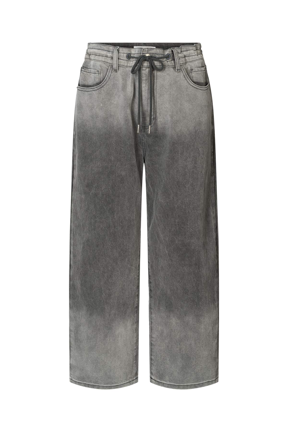 Beza - Grey denim drawstring pants I Washed grey 7 - Rabens Saloner