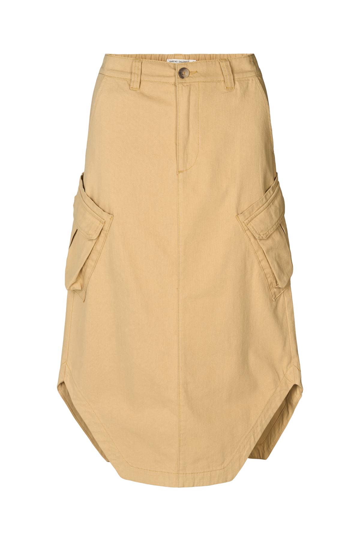 Ambra - Texture canvas cargo skirt I Sand 4 - Rabens Saloner