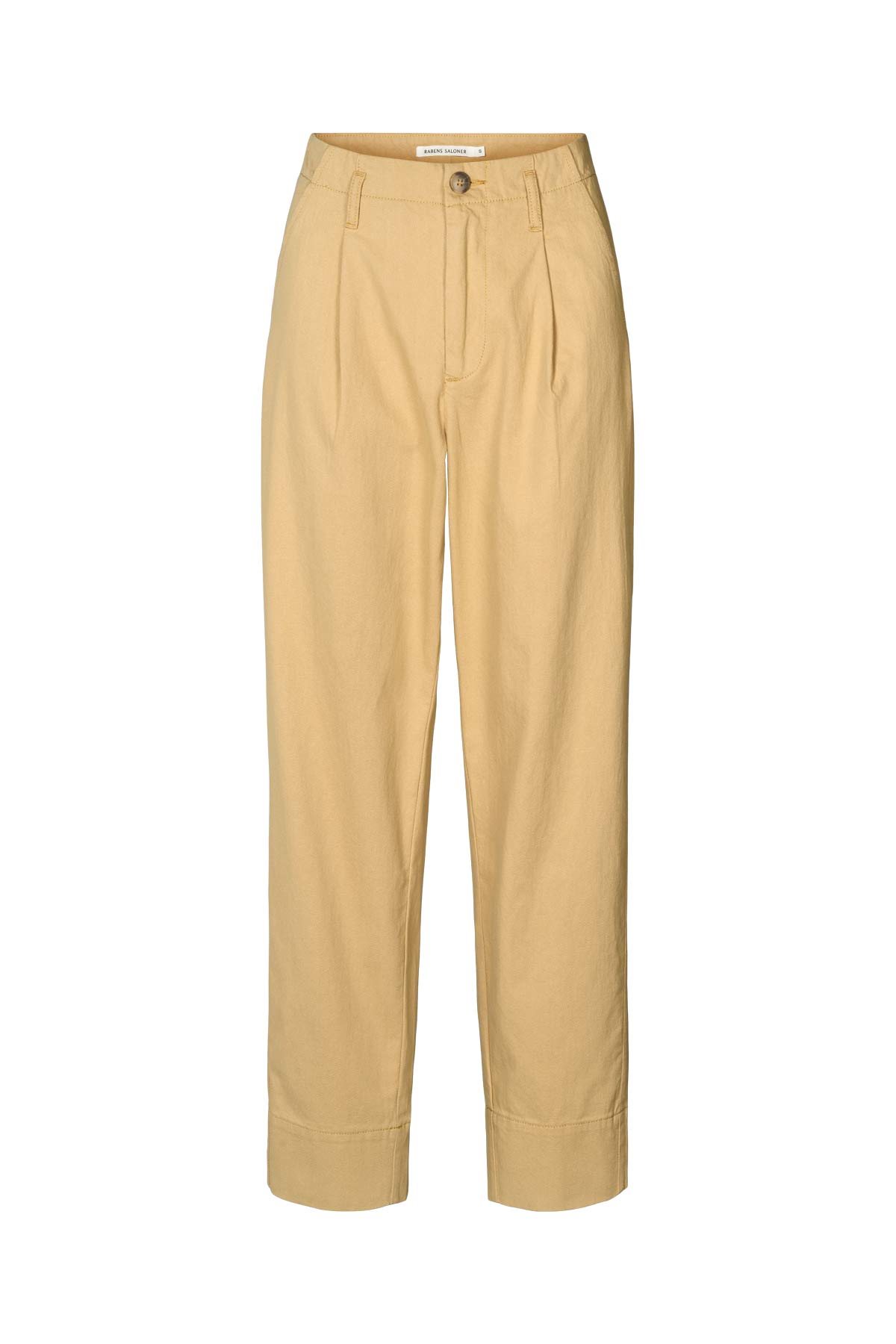 Raina - Texture canvas pleat pants I Sand Sand XS 1 - Rabens Saloner