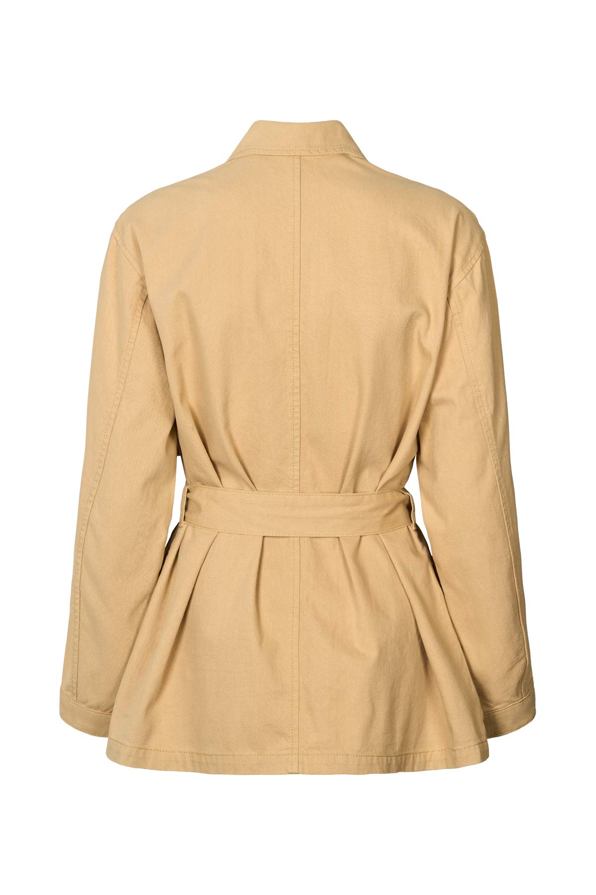 Sienna - Texture canvas belted jacket I Sand 6 - Rabens Saloner