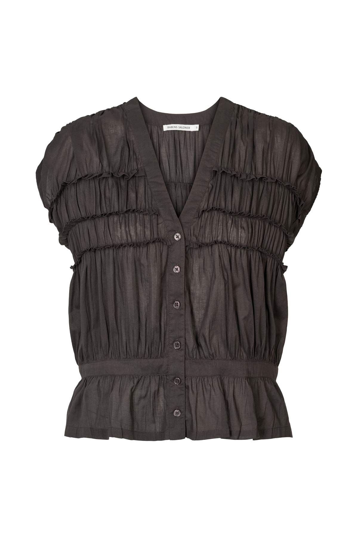 Elenor - Voile frill top I Liquorice Liquorice XS 4 - Rabens Saloner