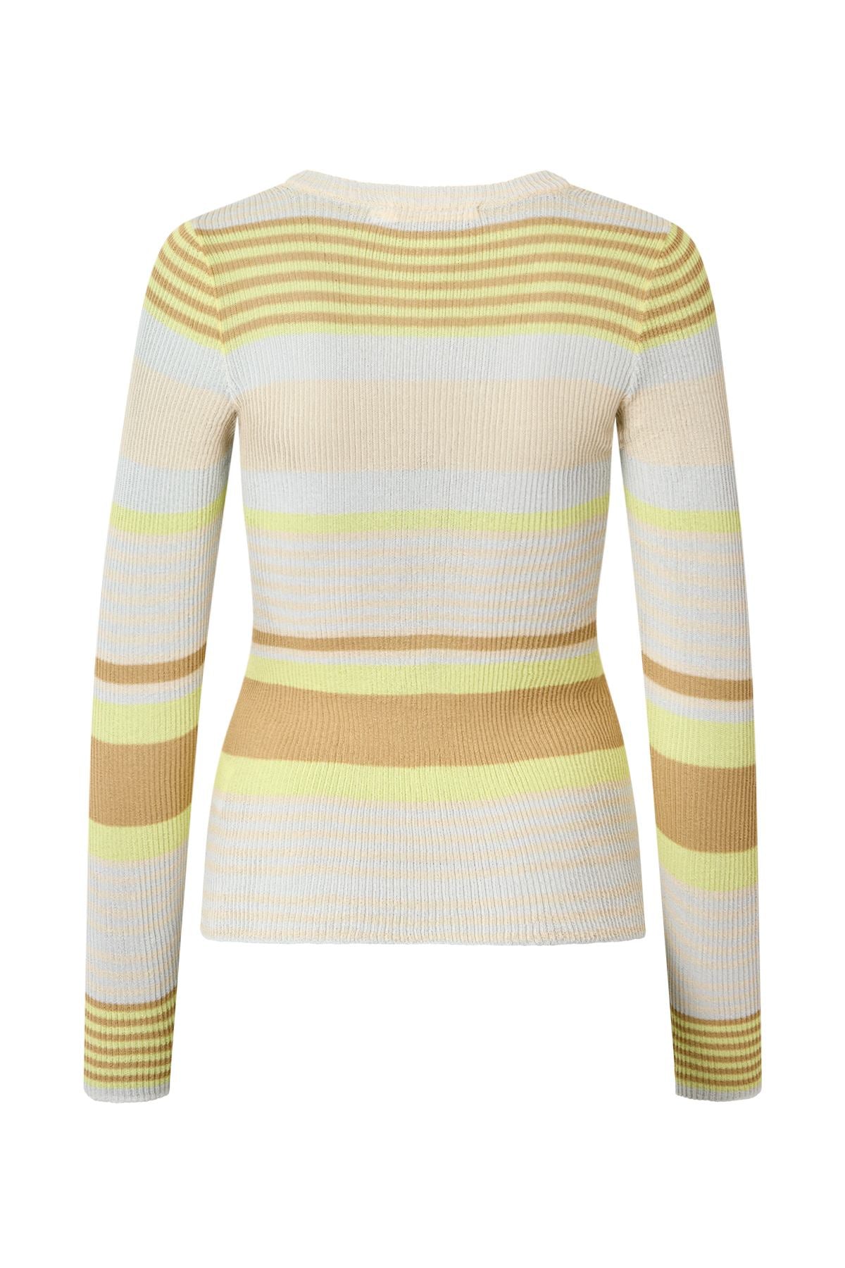 Jacka - Ribbed stripes knit top I Soft lime stripe 5 - Rabens Saloner