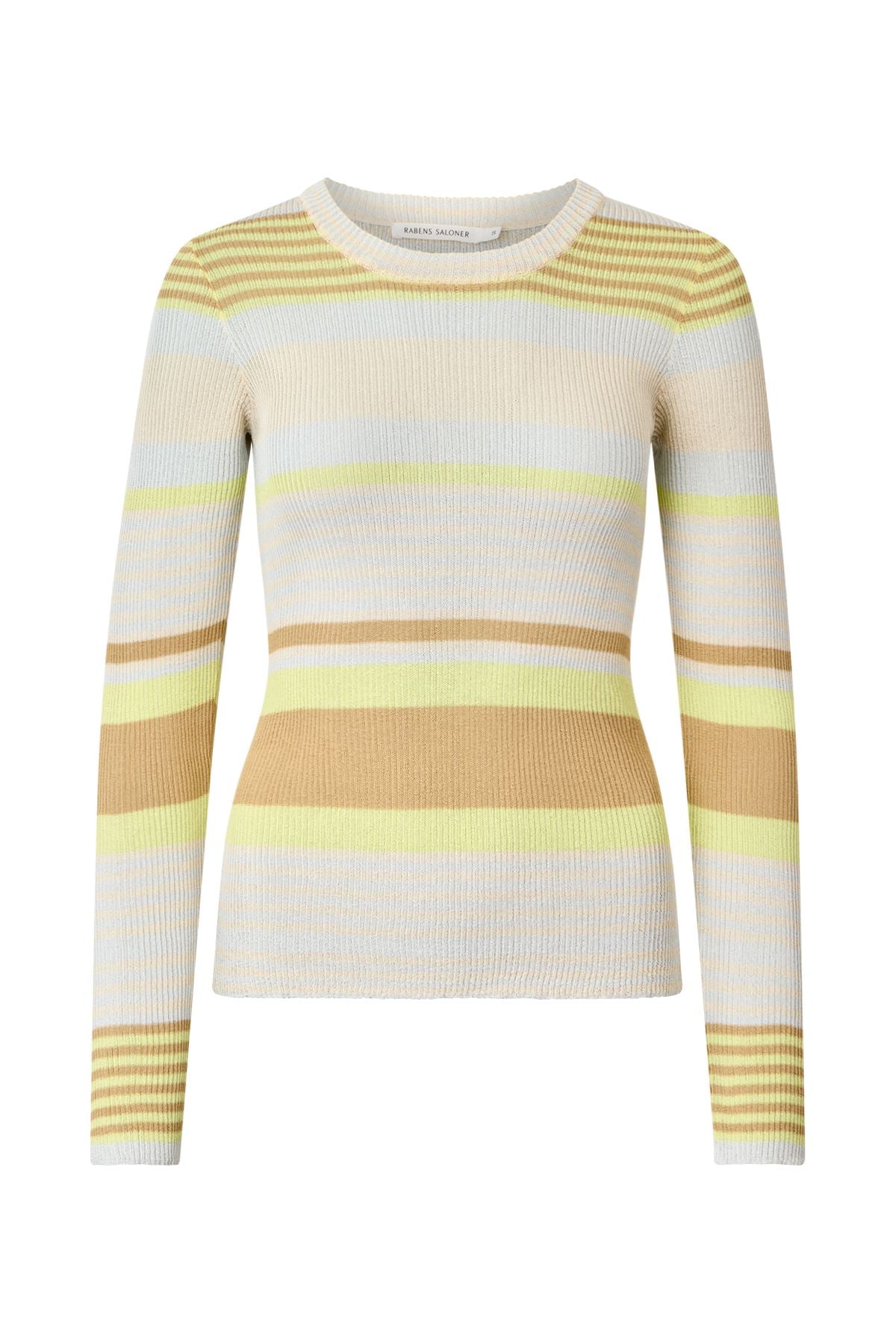 Jacka - Ribbed stripes knit top I Soft lime stripe 4 - Rabens Saloner