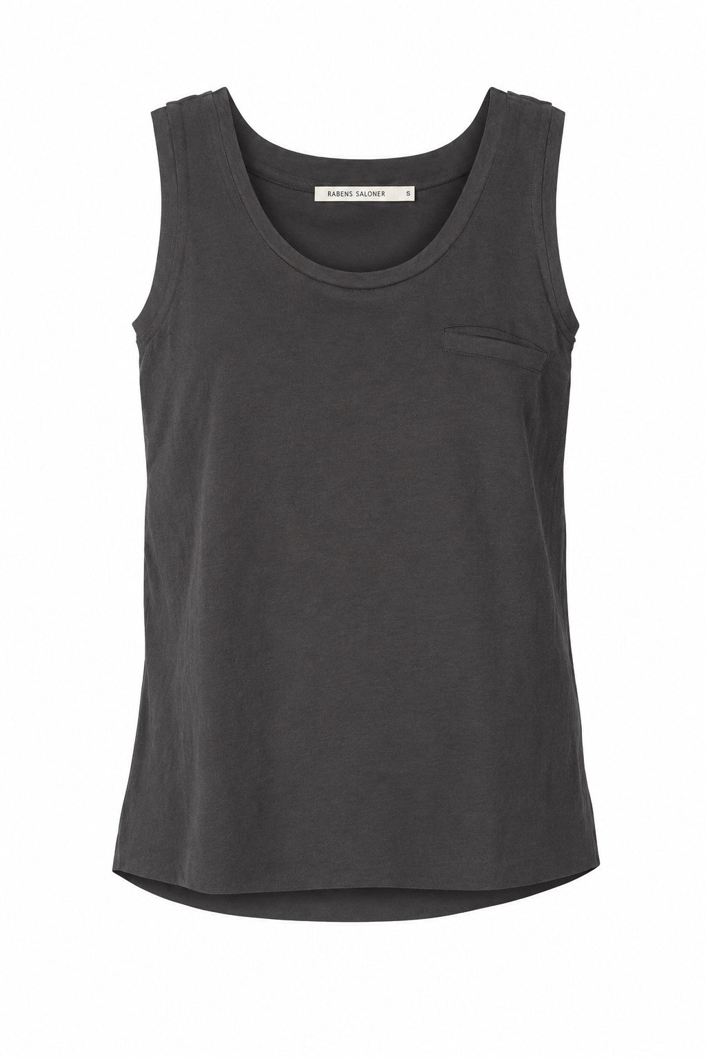 Abbi - Vintage jersey pocket tank top I Faded black Faded black XS 1 - Rabens Saloner