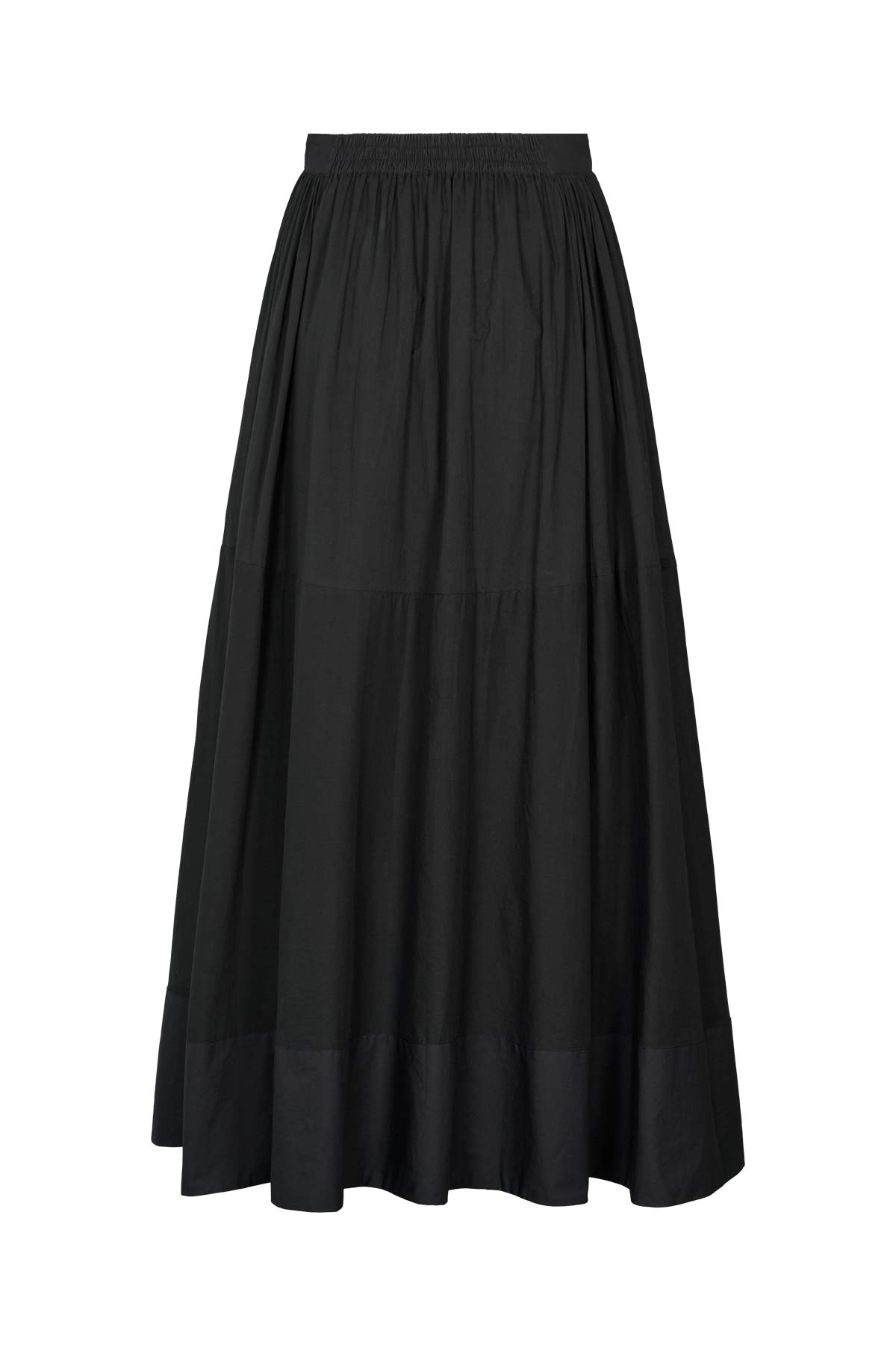 Dema - Poplin full layered skirt I Black 5 - Rabens Saloner